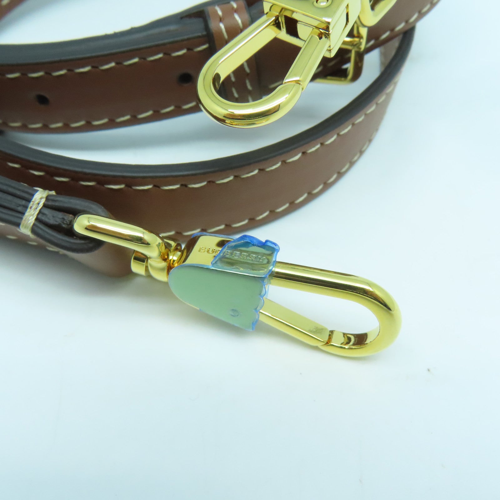 BURBERRY 皮革/帆布2 Way Shoulder Bag金扣手挽肩背兩用袋啡色/米色