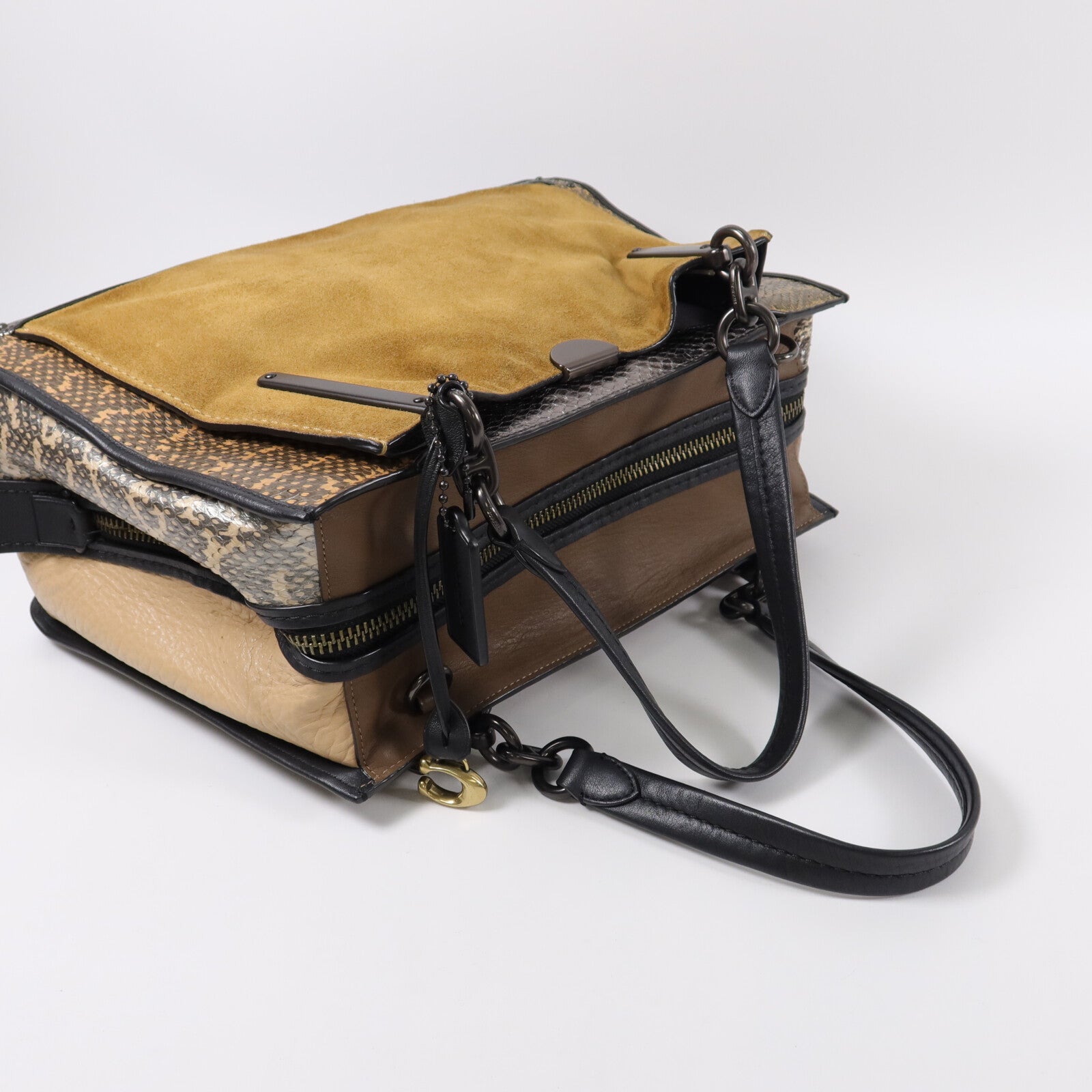 COACH Calf/Snakeskin/Suede Dreamer 36 Shoulder Bag肩背袋