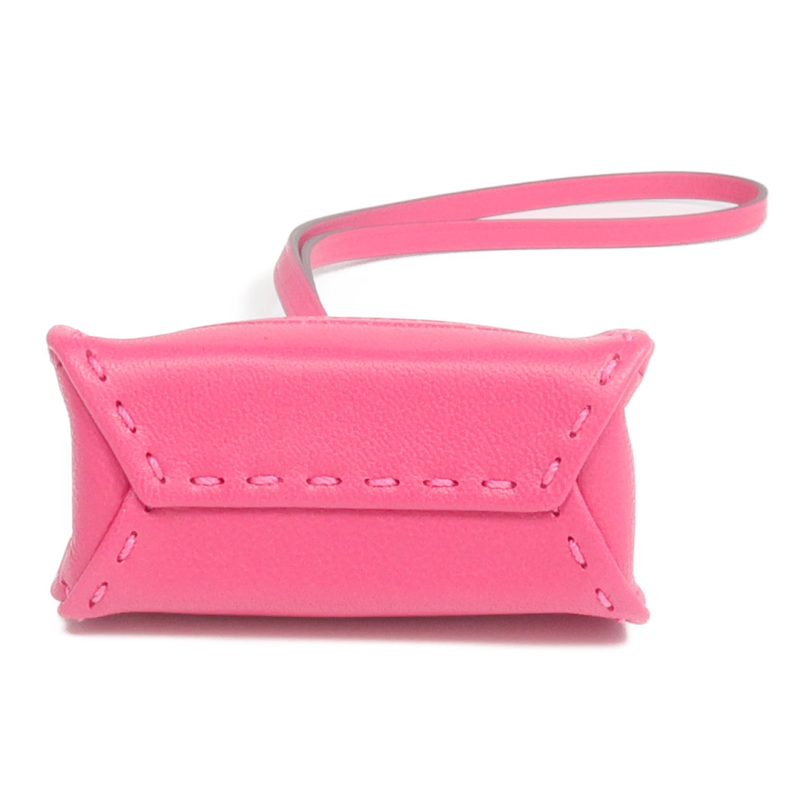 HERMES Milo皮革/Swift皮革Orange Bag Charm掛飾Rose Mexico
