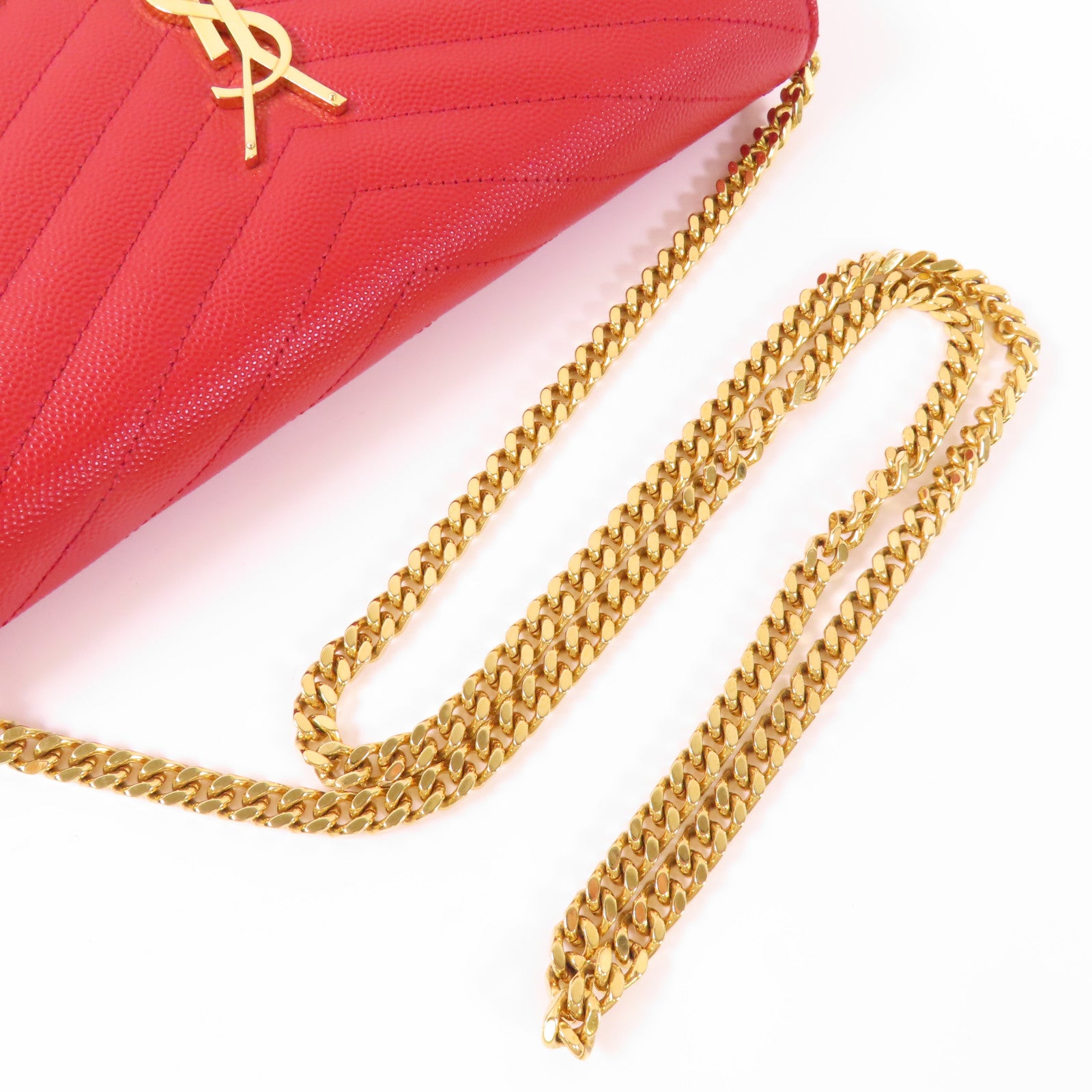 SAINT LAURENT 牛皮皮革Cassandre Envelope金扣肩背袋