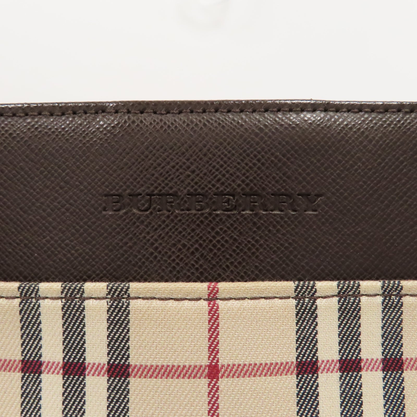 BURBERRY 帆布/牛皮皮革Hand Bag銀扣手挽袋啡色