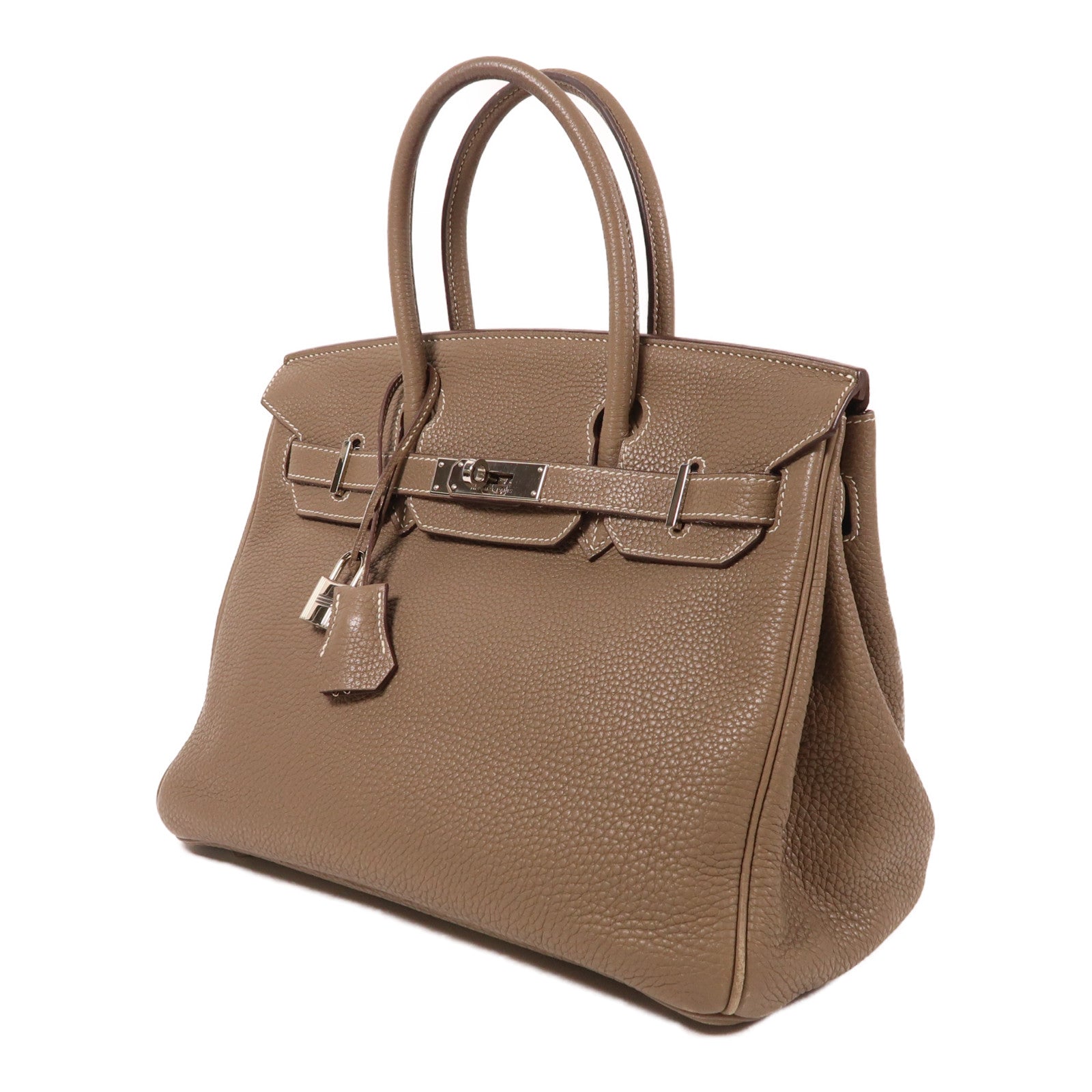 HERMES Togo皮革Birkin 30銀扣手挽袋Etoupe大象灰色