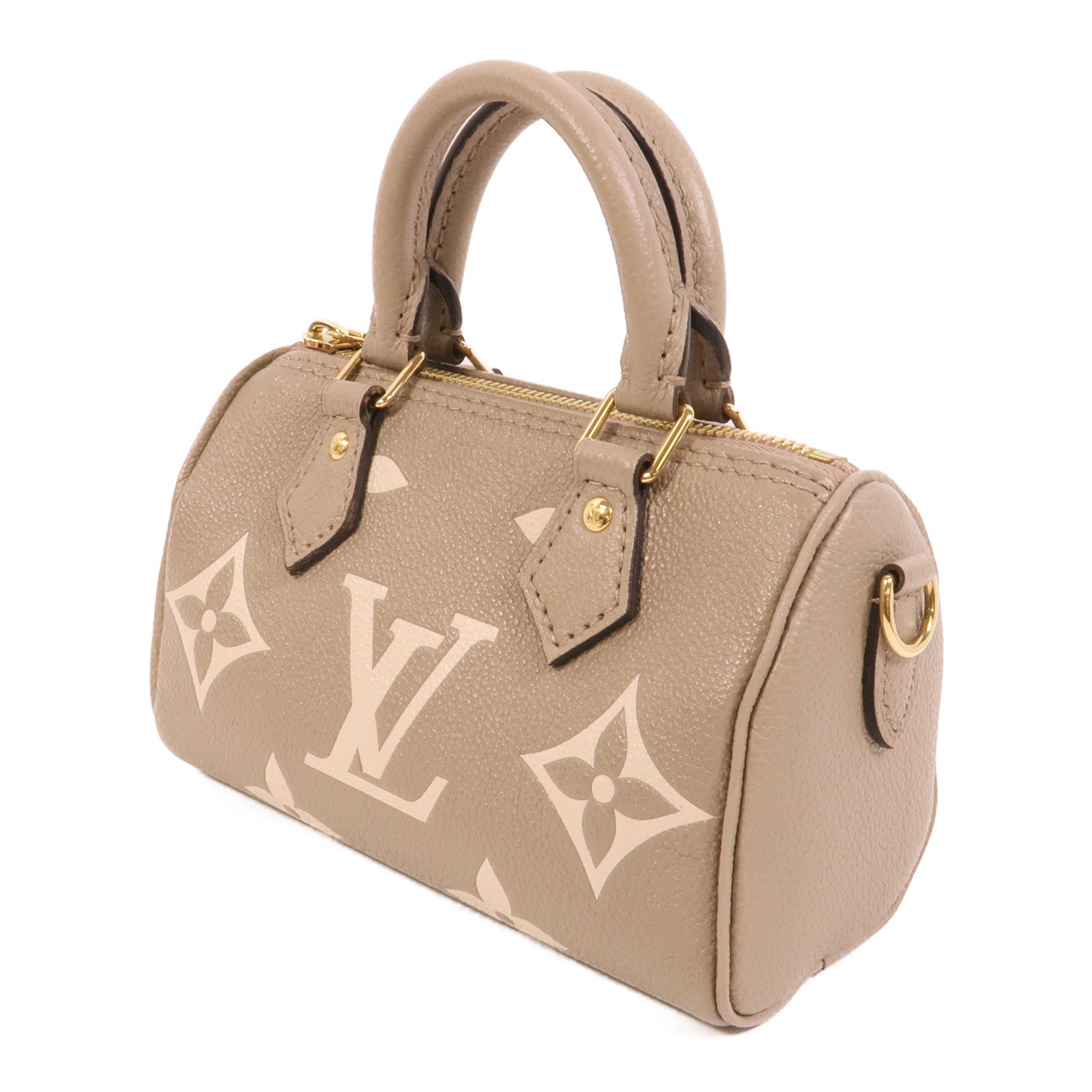 LOUIS VUITTON Monogram Empreinte Nano Speedy金扣手挽肩背兩用袋