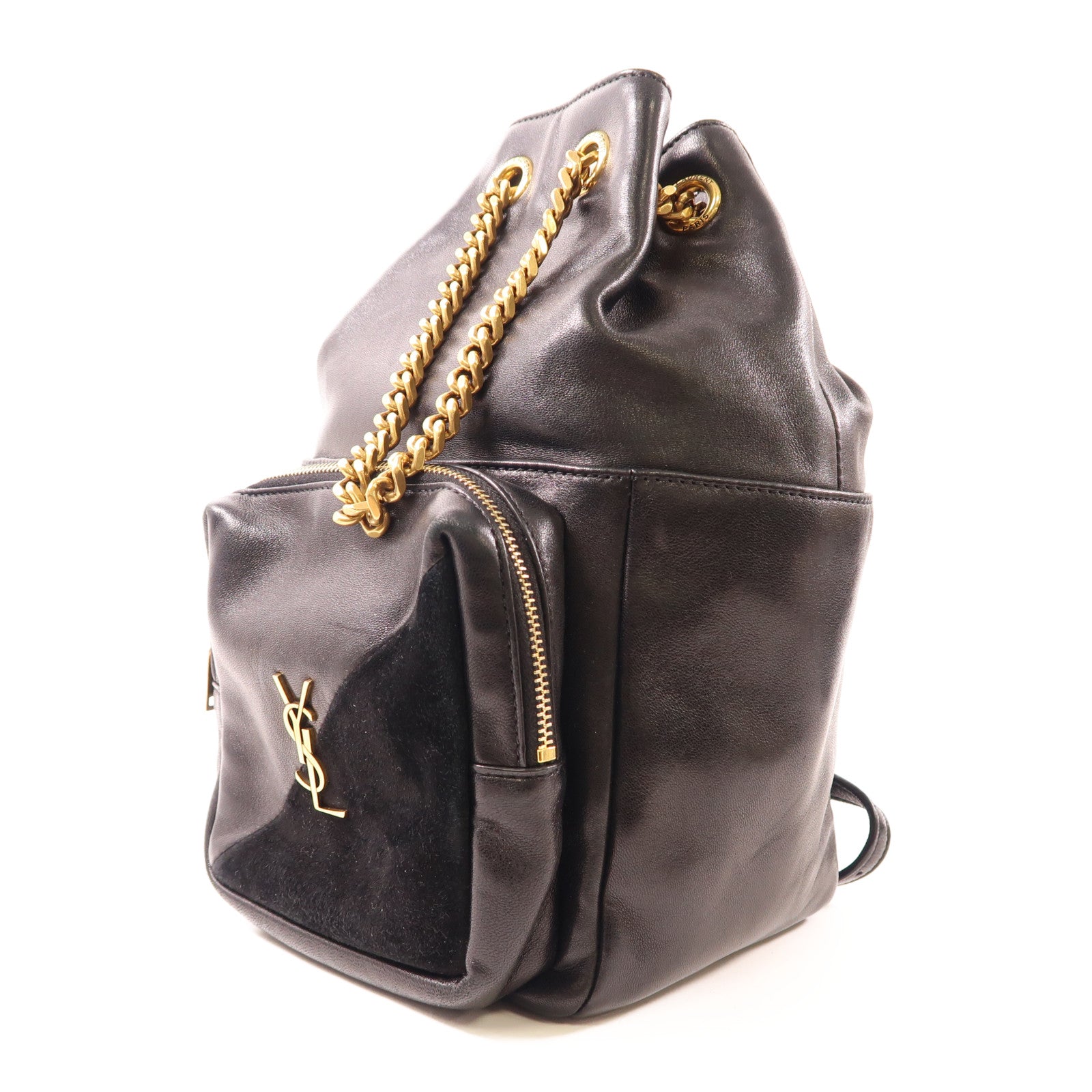 SAINT LAURENT 羊皮皮革/麂皮皮革Jamie Backpack金扣背包