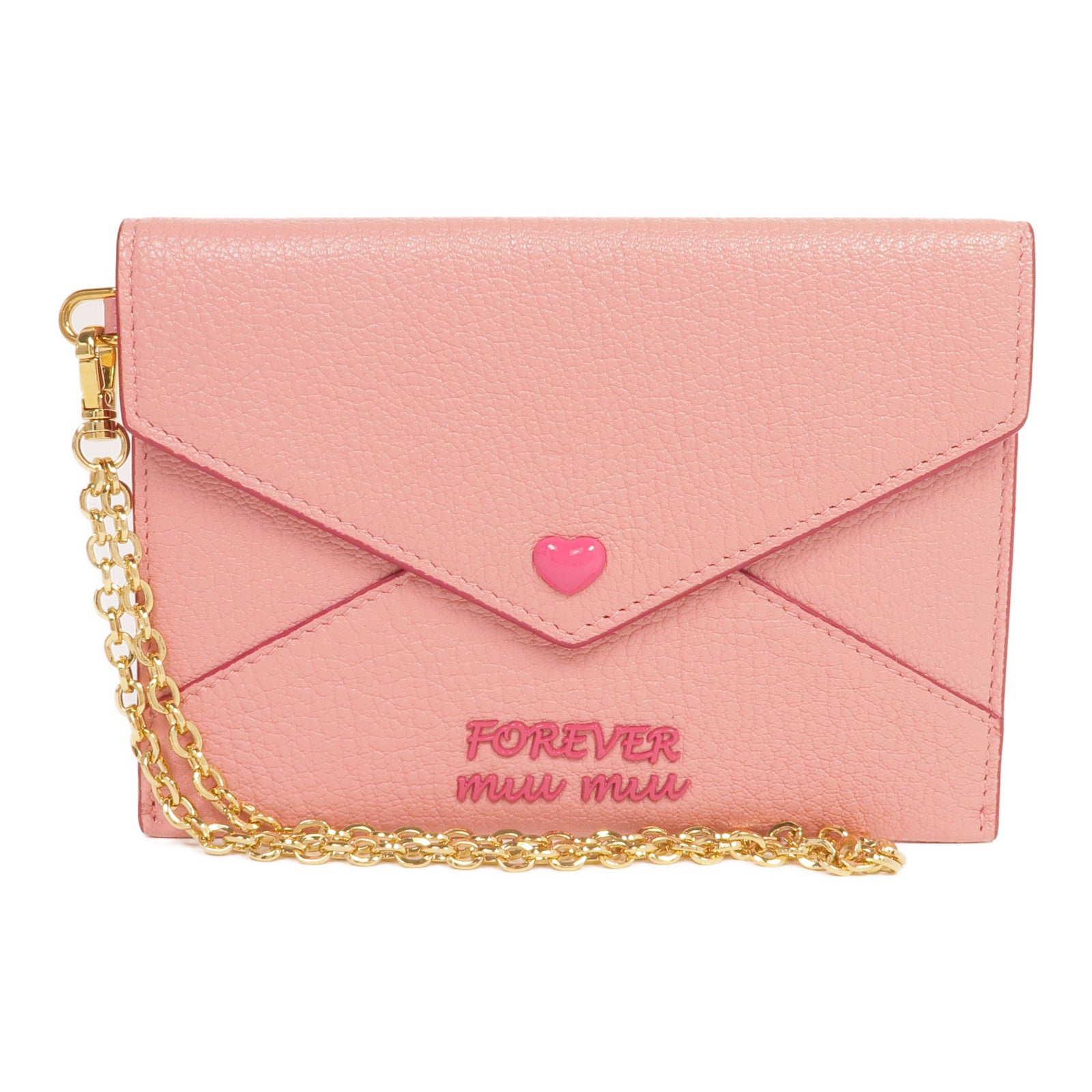 Miu Miu 牛皮皮革Pouch金扣手拿包