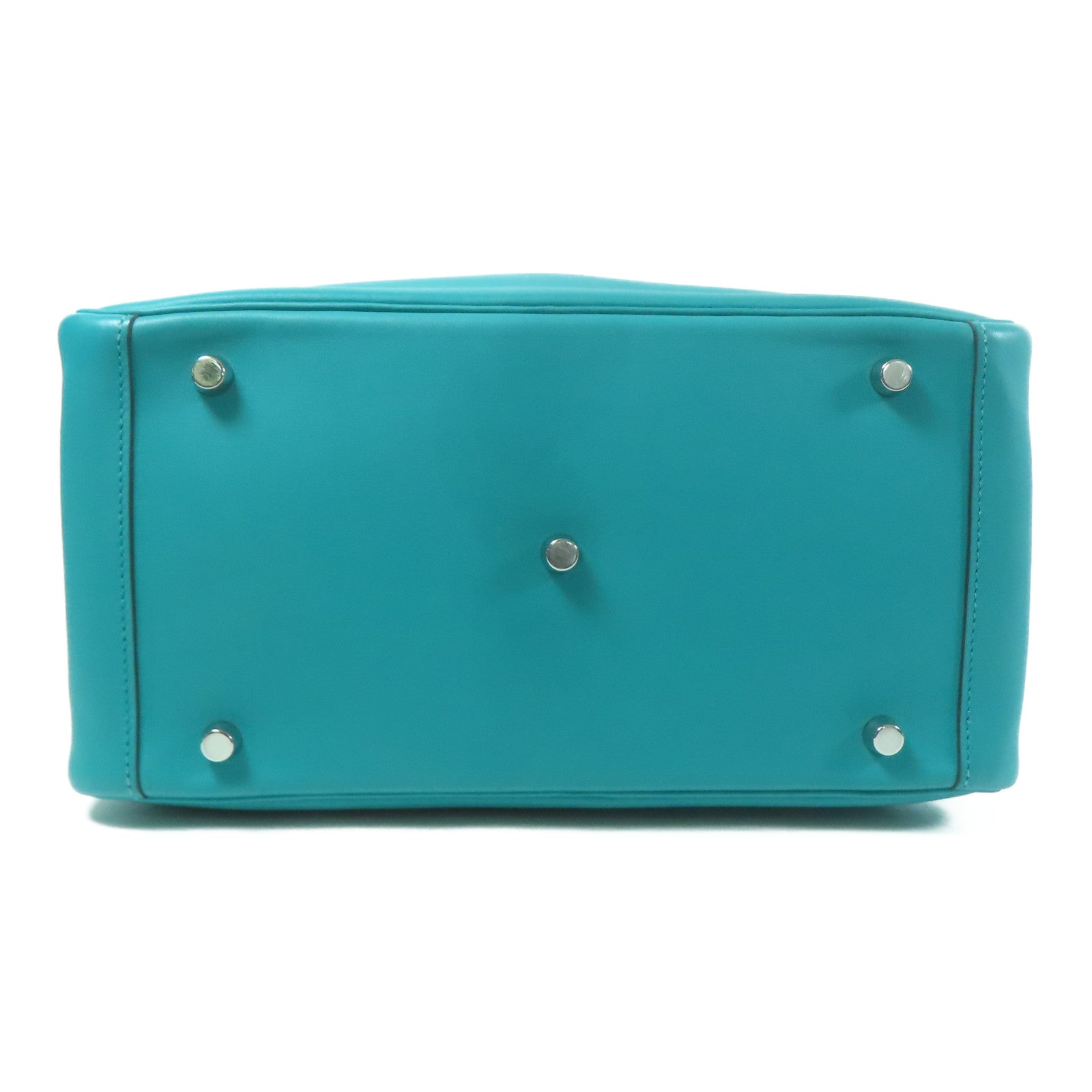 HERMES Swift皮革Lindy 30銀扣肩背袋Blue Lagoon