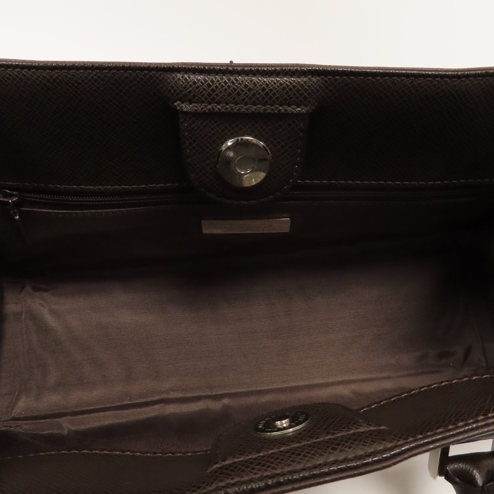 BURBERRY 帆布/牛皮皮革Hand Bag銀扣手挽袋啡色