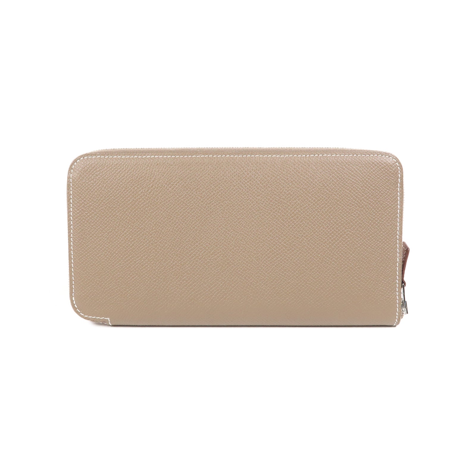 HERMES Epsom皮革Silk In Long Wallet銀扣長錢包18 Etoupe