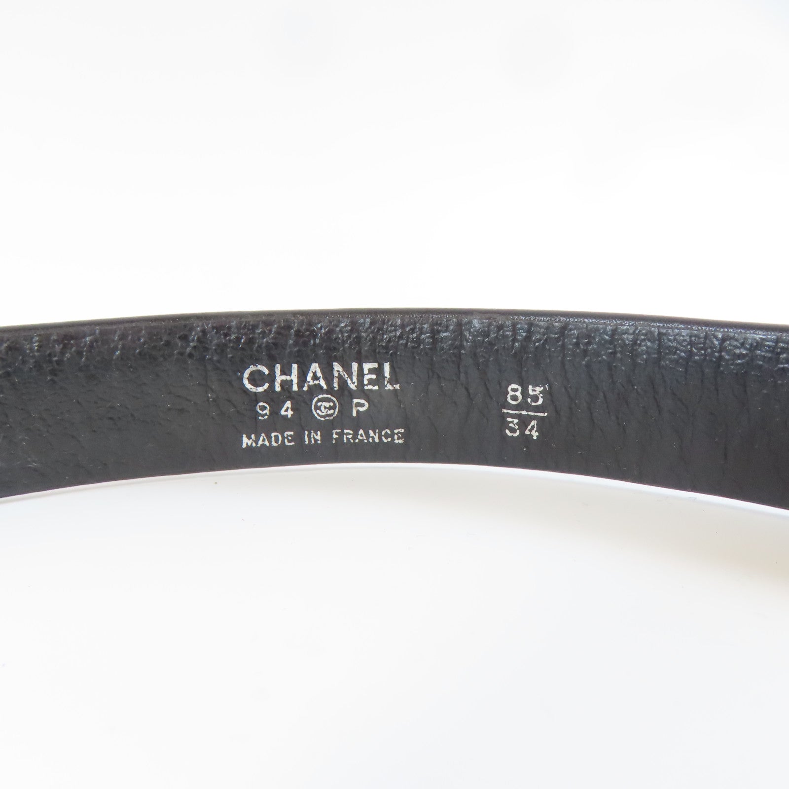 CHANEL 【激減優惠】金屬/羊皮皮革Belt皮帶黑色