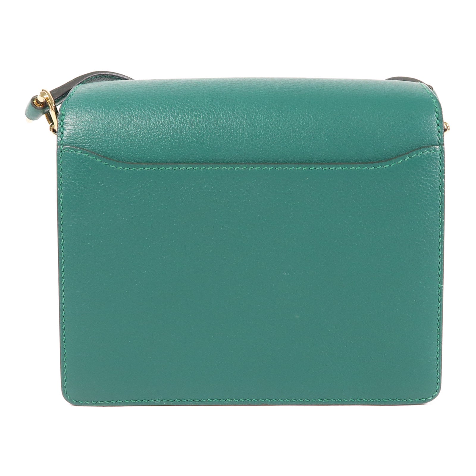 HERMES Evercolor皮革Mini Roulis金扣肩背袋Malachite