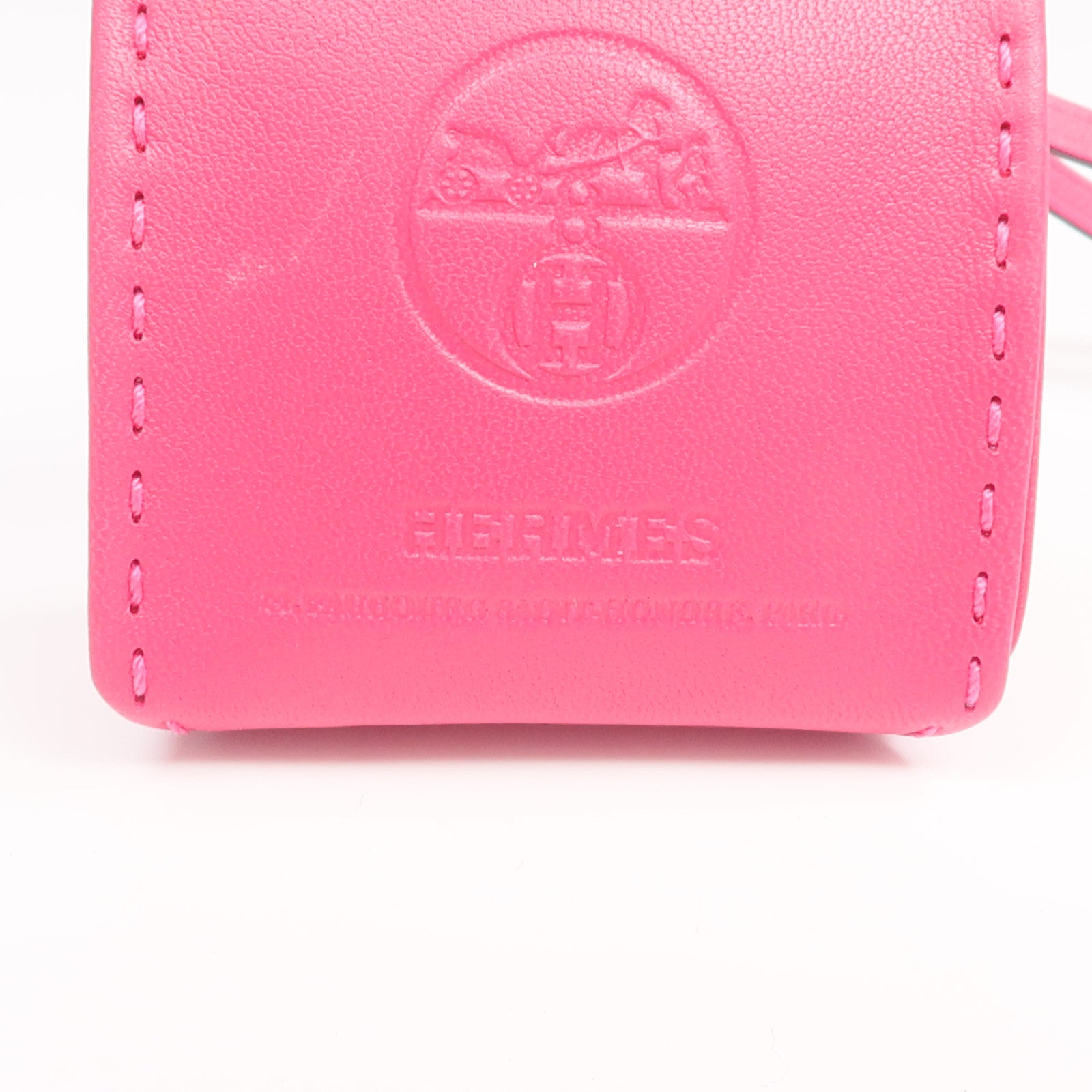 HERMES Milo皮革/Swift皮革Orange Bag Charm掛飾Rose Mexico
