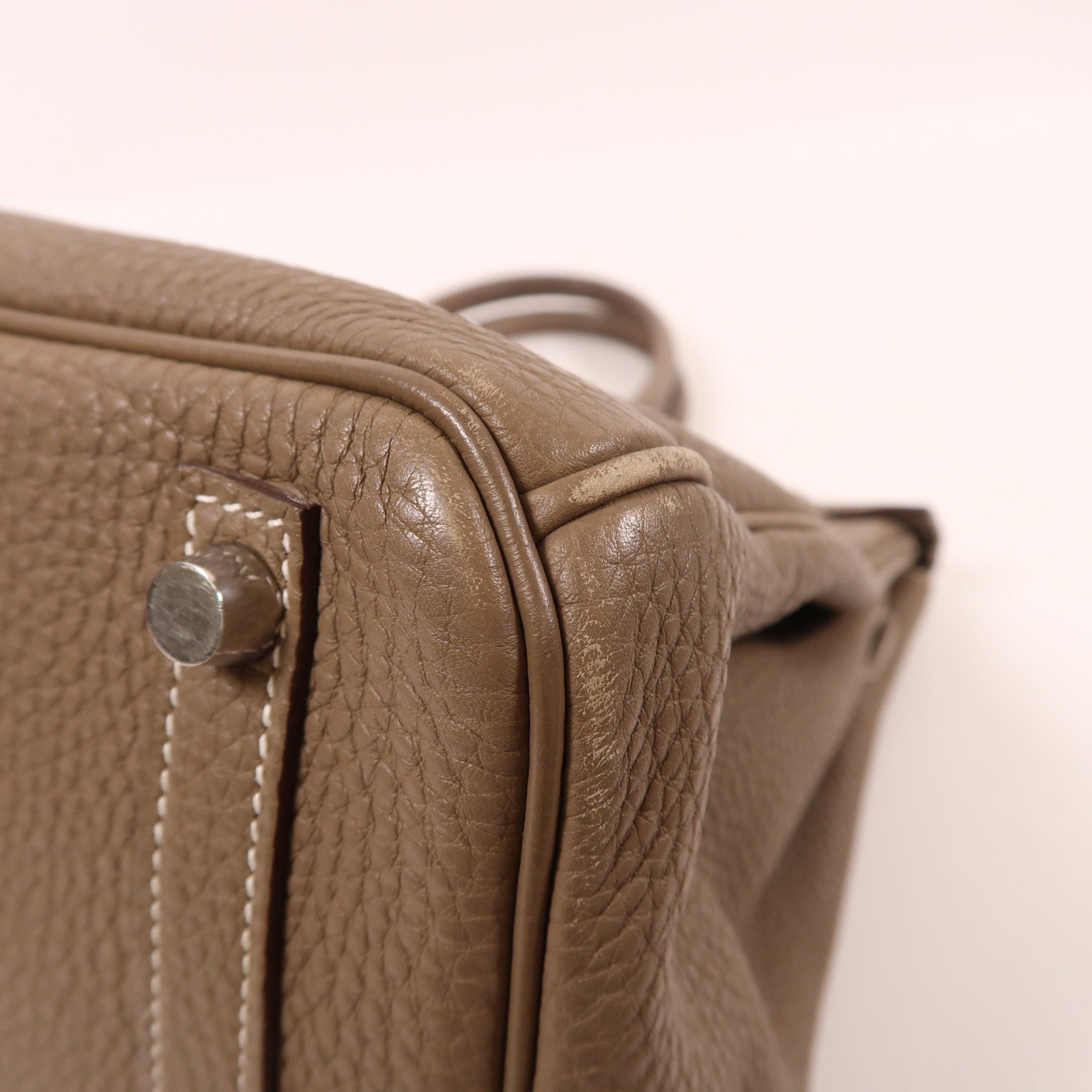 HERMES Togo皮革Birkin 30銀扣手挽袋Etoupe大象灰色