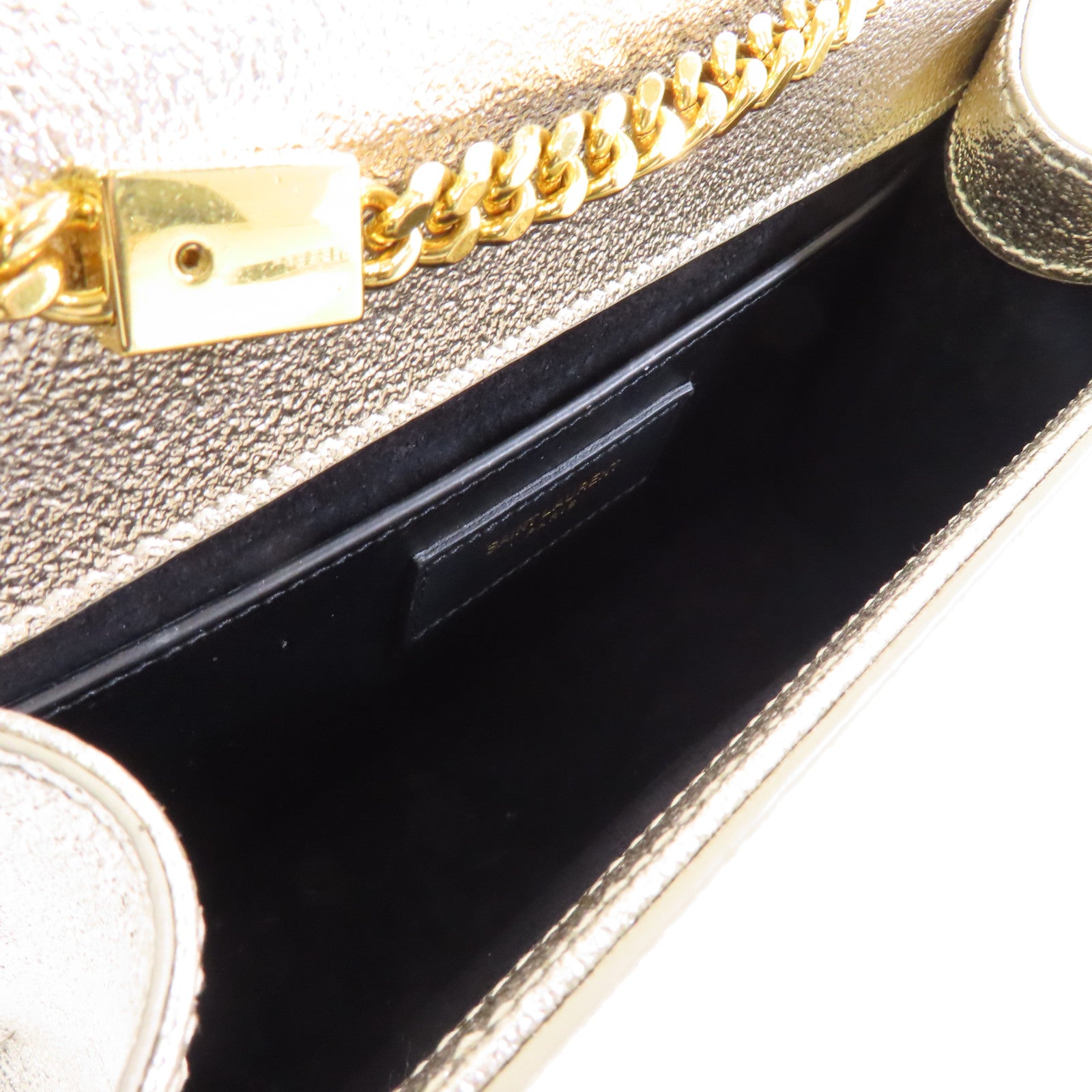 SAINT LAURENT 牛皮皮革Kate金扣鏈帶肩背袋金色