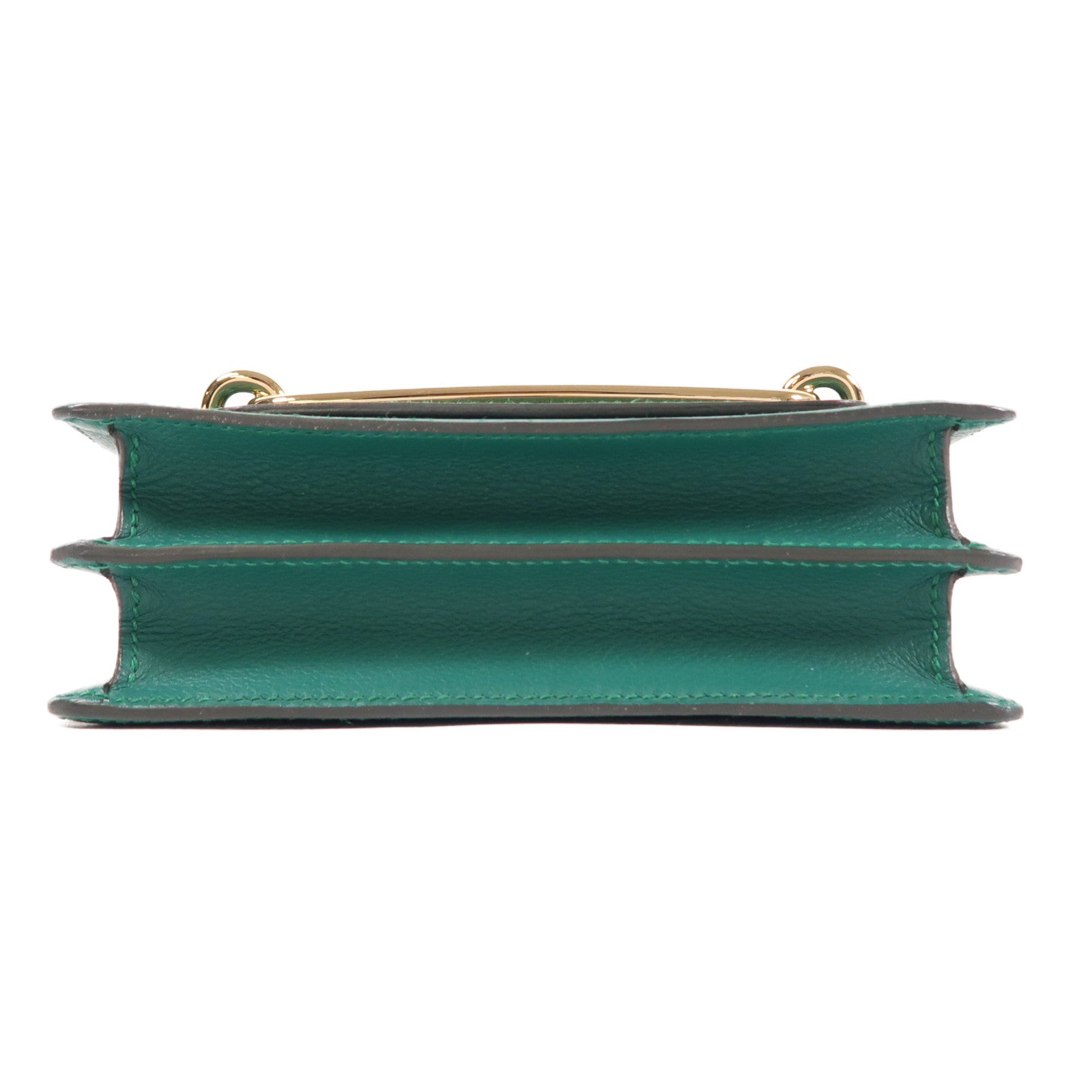 HERMES Evercolor皮革Mini Roulis金扣肩背袋Malachite