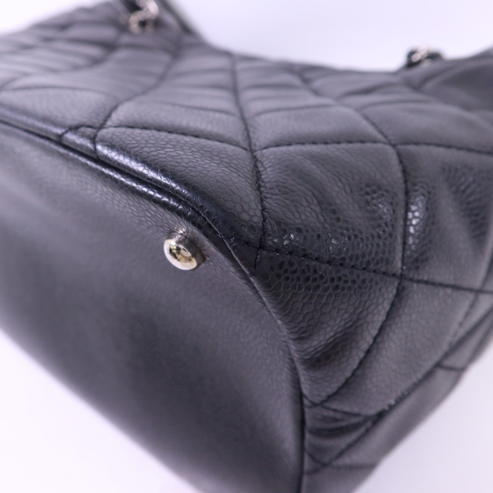 CHANEL 牛皮皮革Shoulder Bag銀扣鏈帶肩背袋
