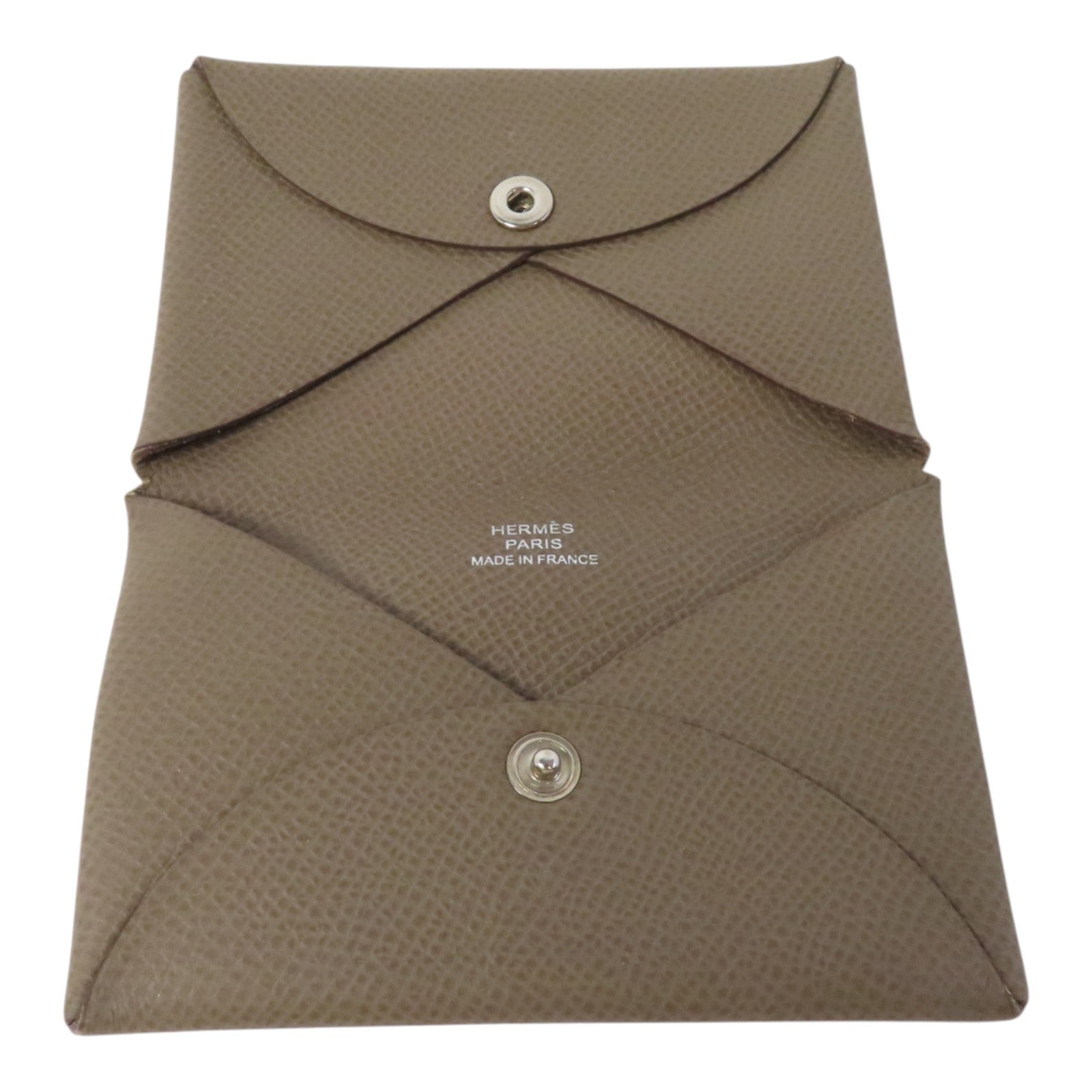 HERMES Epsom皮革Calvi Card Case銀扣卡套