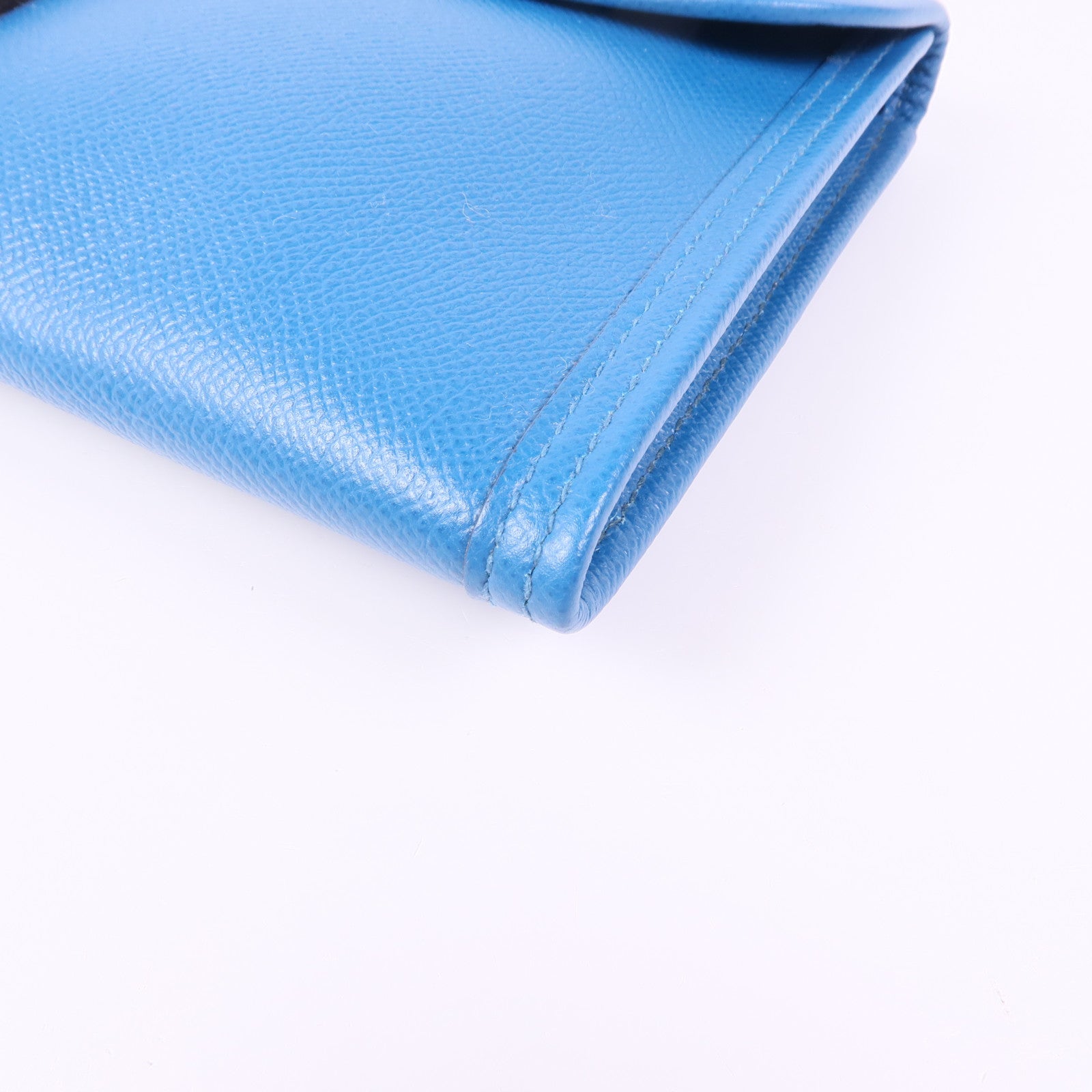 HERMES Epsom皮革Jige Duo手拿包Bleu Izmir