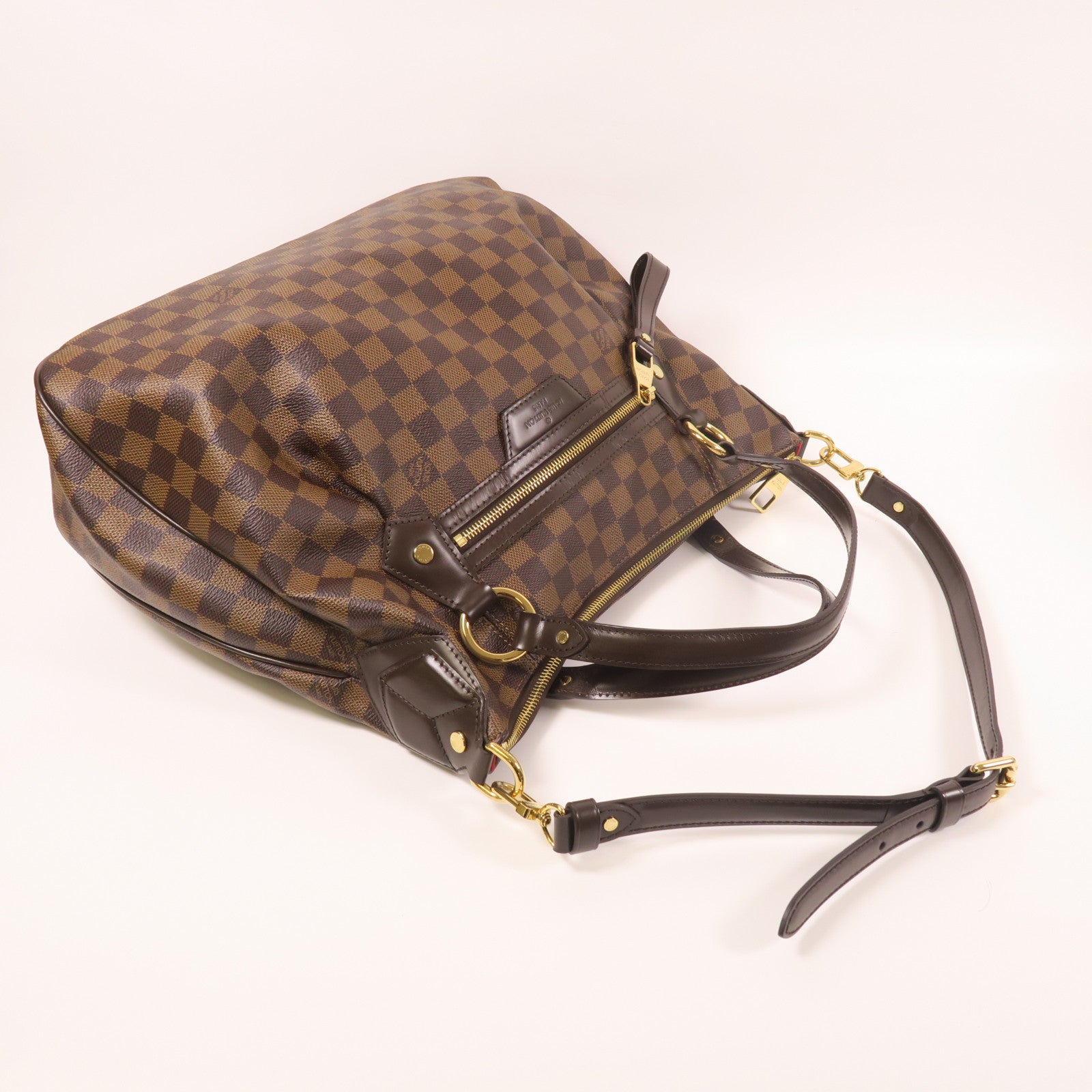 LOUIS VUITTON Damier Evora MM金扣手挽肩背兩用袋