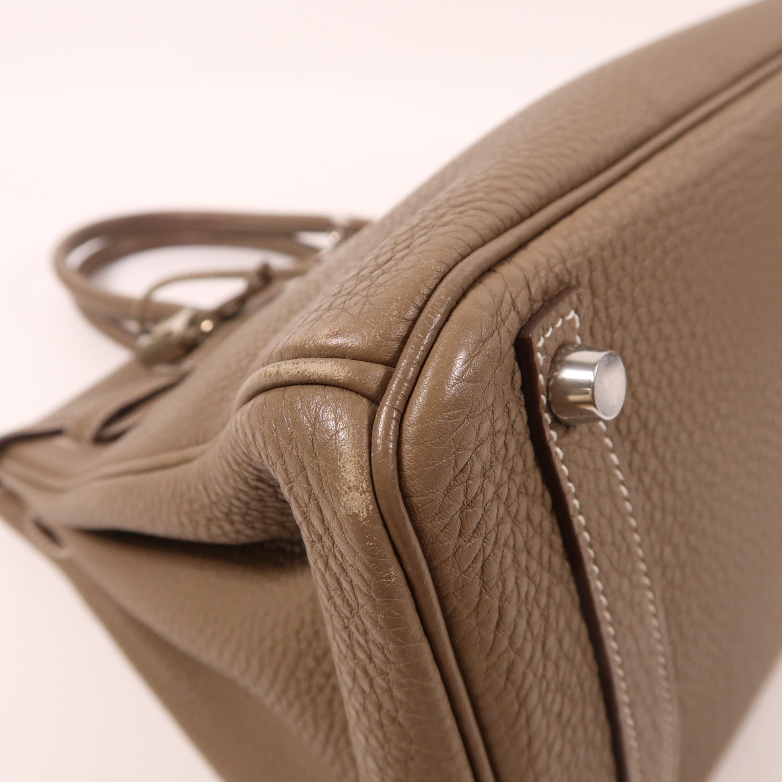 HERMES Togo皮革Birkin 30銀扣手挽袋Etoupe大象灰色