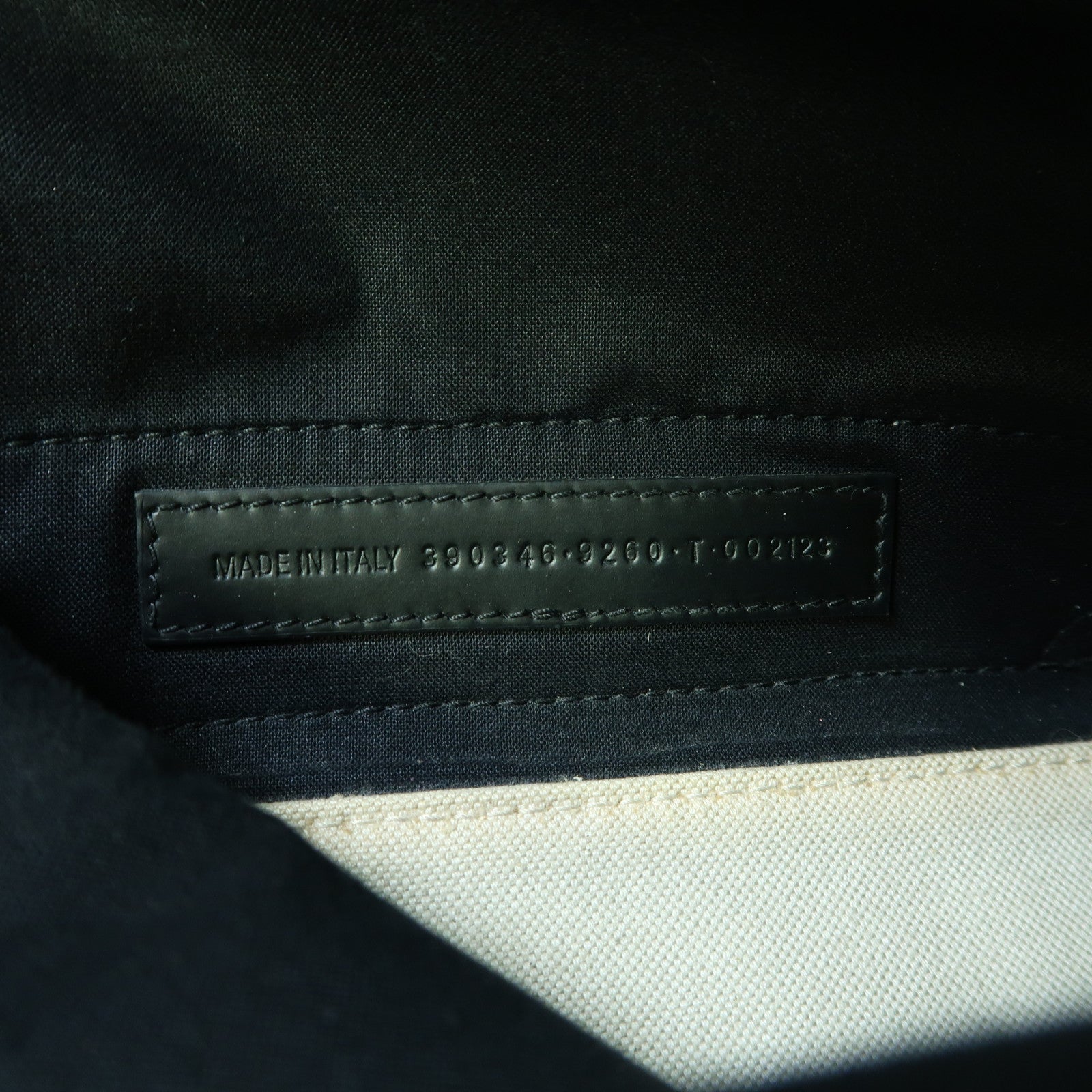BALENCIAGA 帆布Cabas XS銀扣手挽肩背兩用袋黑色/白色