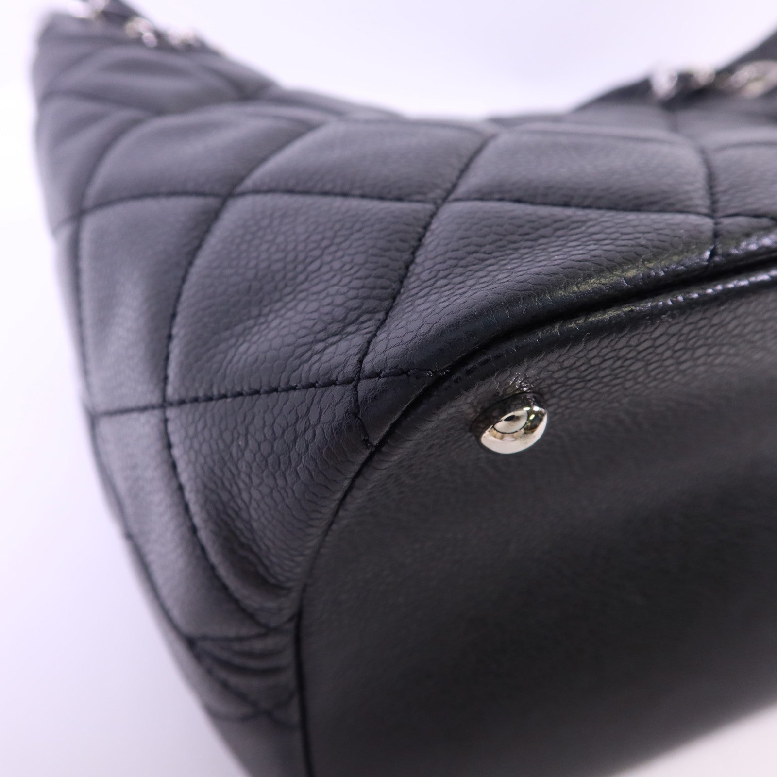 CHANEL 牛皮皮革Shoulder Bag銀扣鏈帶肩背袋