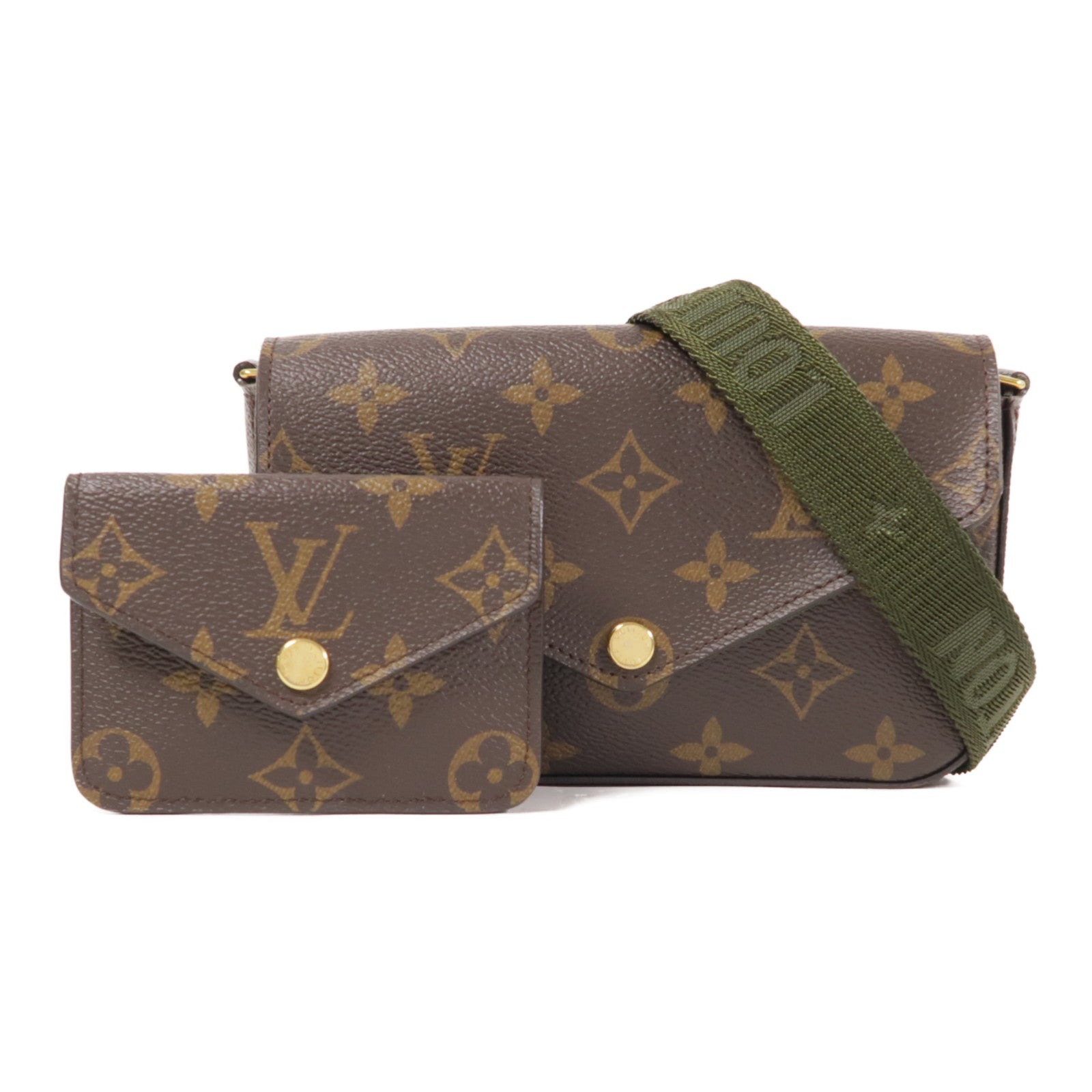 LOUIS VUITTON LV GHW Felicie Strap & Go Shoulder Bag M80091 Monogram Brown