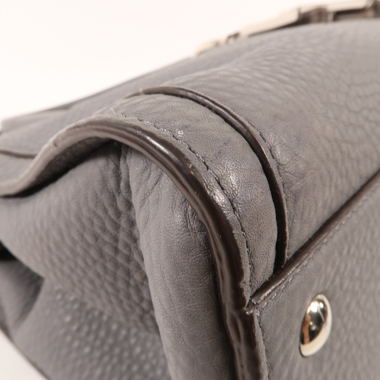 COACH 牛皮皮革Shoulder Bag銀扣肩背袋