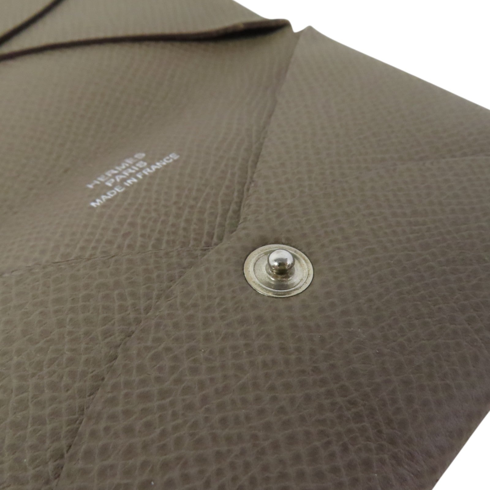 HERMES Epsom皮革Calvi Card Case銀扣卡套