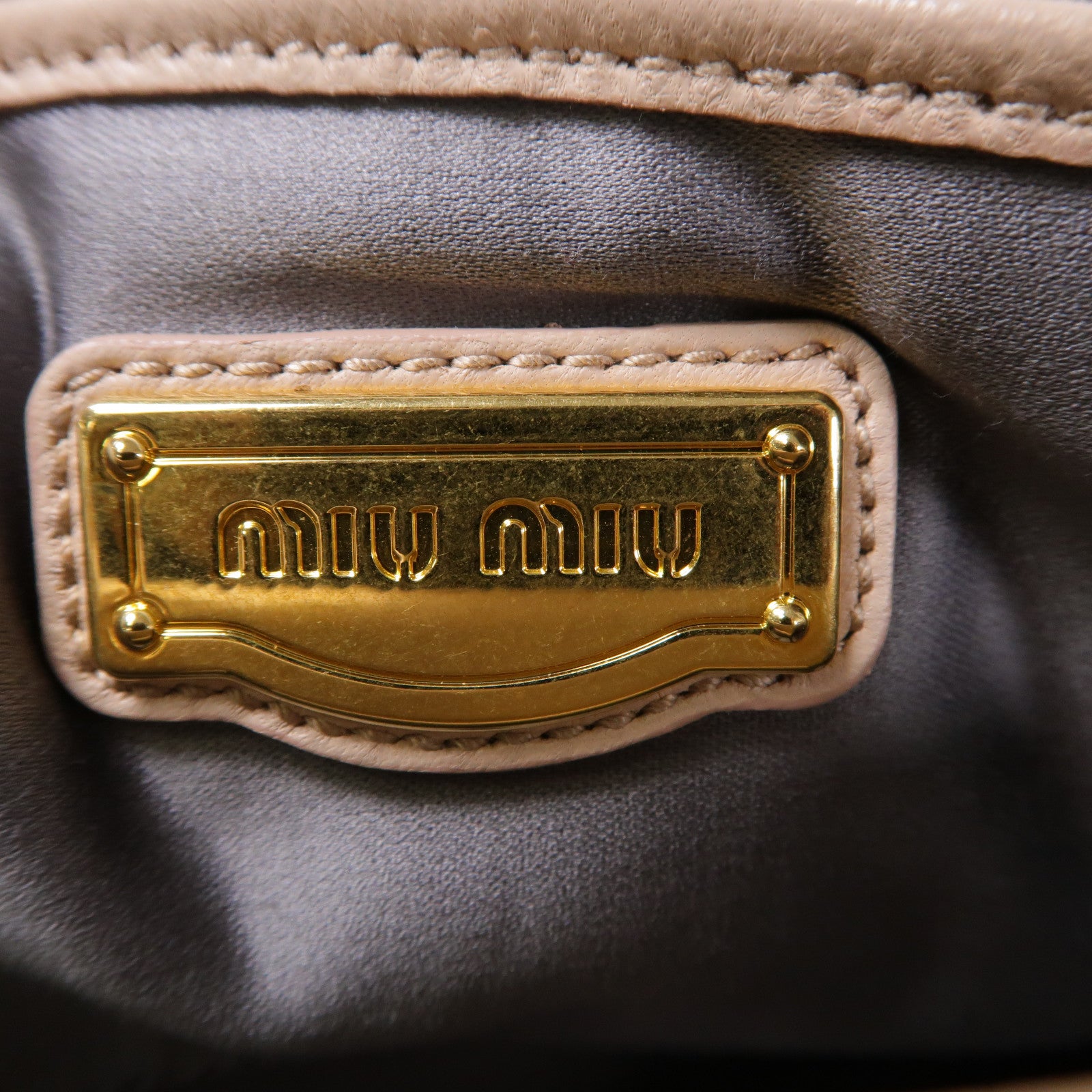 Miu Miu 【激減優惠】羊皮皮革2 Way Shoulder金扣手挽肩背兩用袋粉紅色