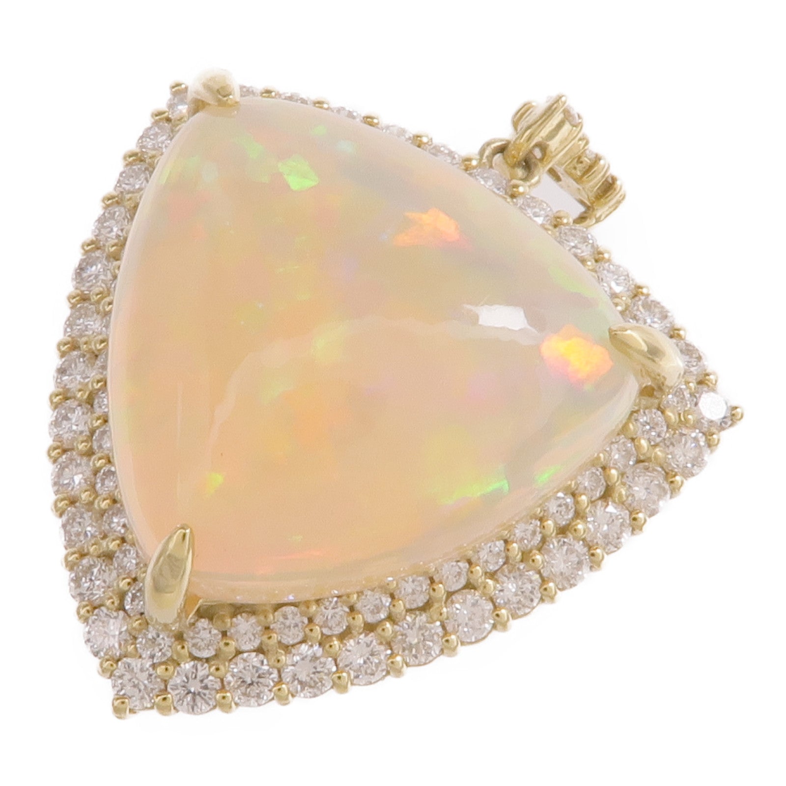 JEWELRY 18K黃金Opal Diamond Pendant Top蛋白/石鑽石吊墜