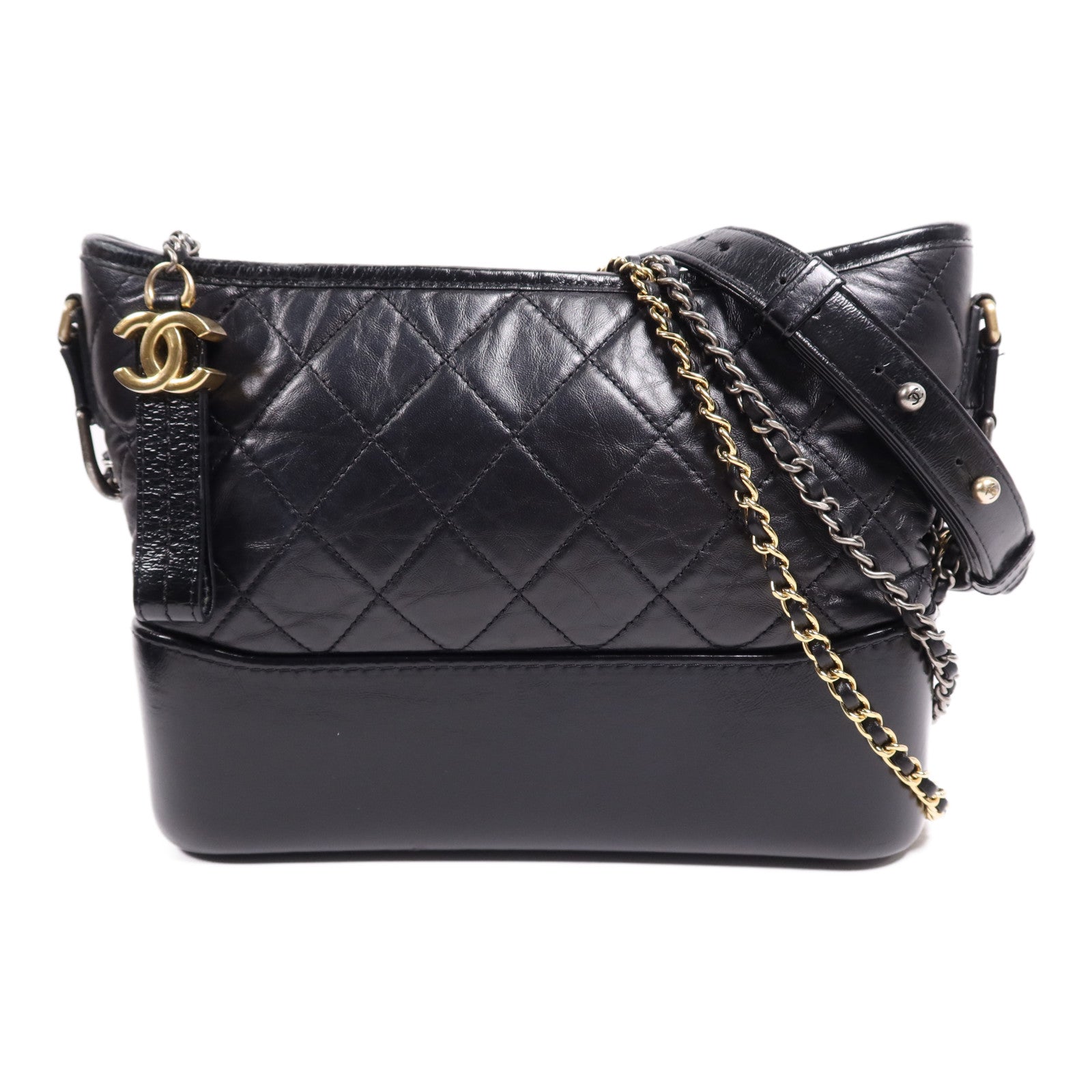 CHANEL 【激減優惠】牛皮皮革Gabrielle Medium鏈帶肩背袋