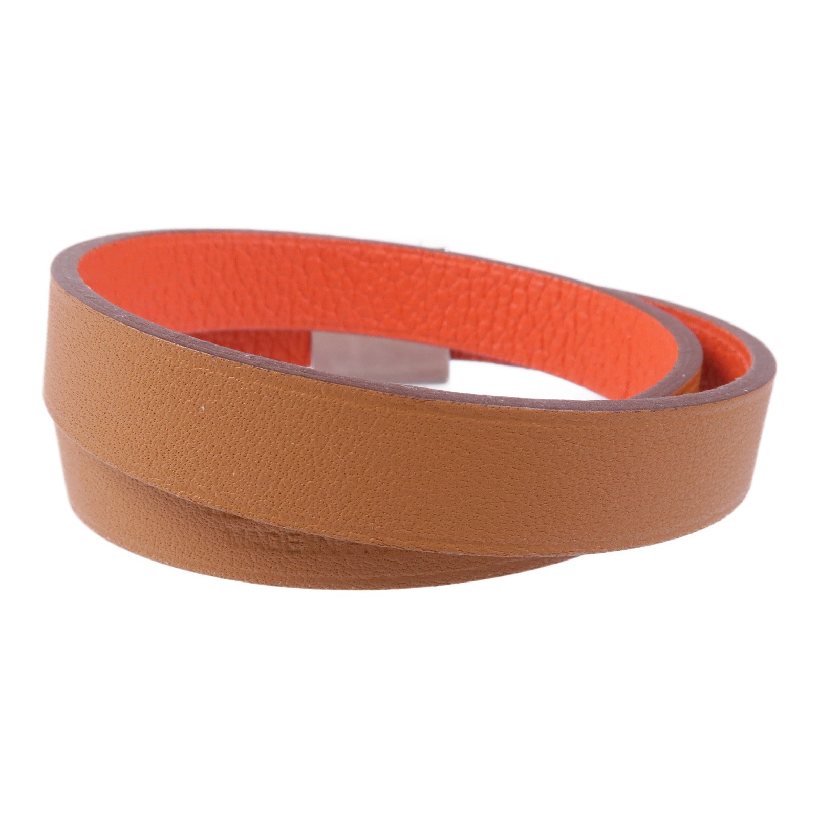 HERMES 皮革/金屬Double Bracelet手鏈