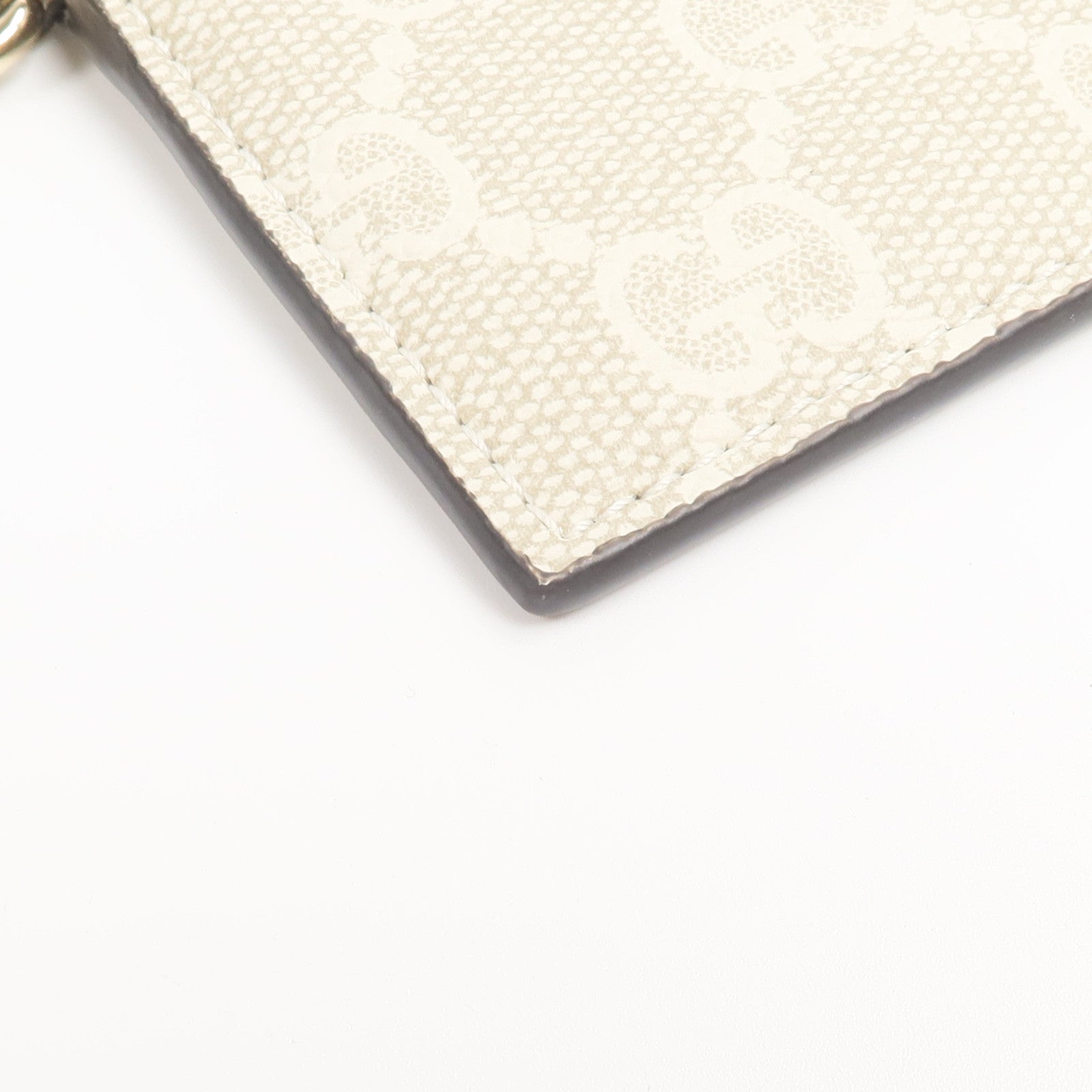 GUCCI 塗層帆布/皮革GG Emblem Card Case with Strap卡片套