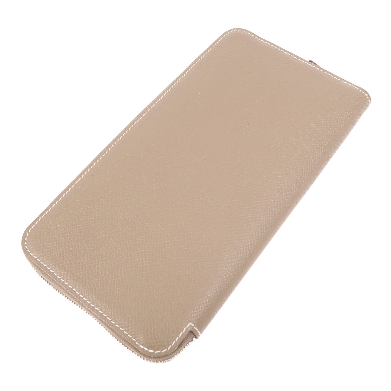 HERMES Epsom皮革Silk In Long Wallet銀扣長錢包18 Etoupe