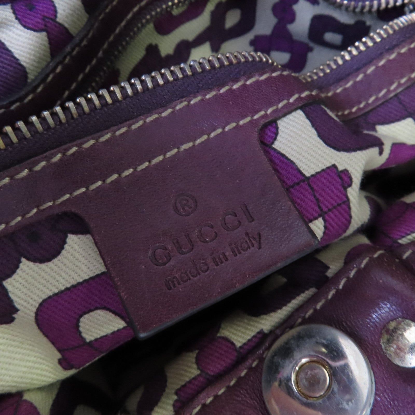 GUCCI 【激減優惠】牛皮皮革Guccissima Hand Bag金扣手挽袋紫色