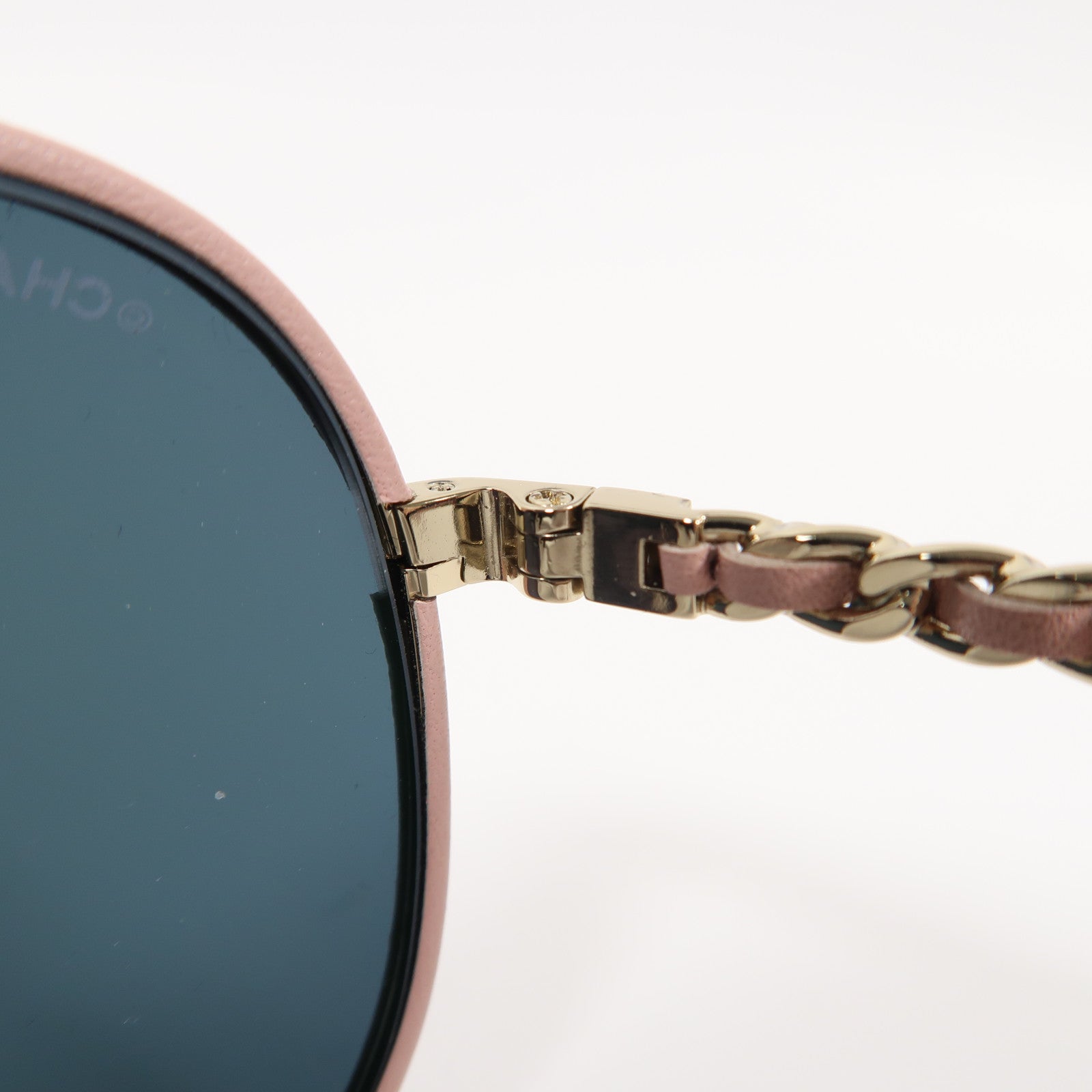 CHANEL 金屬Sunglass太陽眼鏡粉紅色