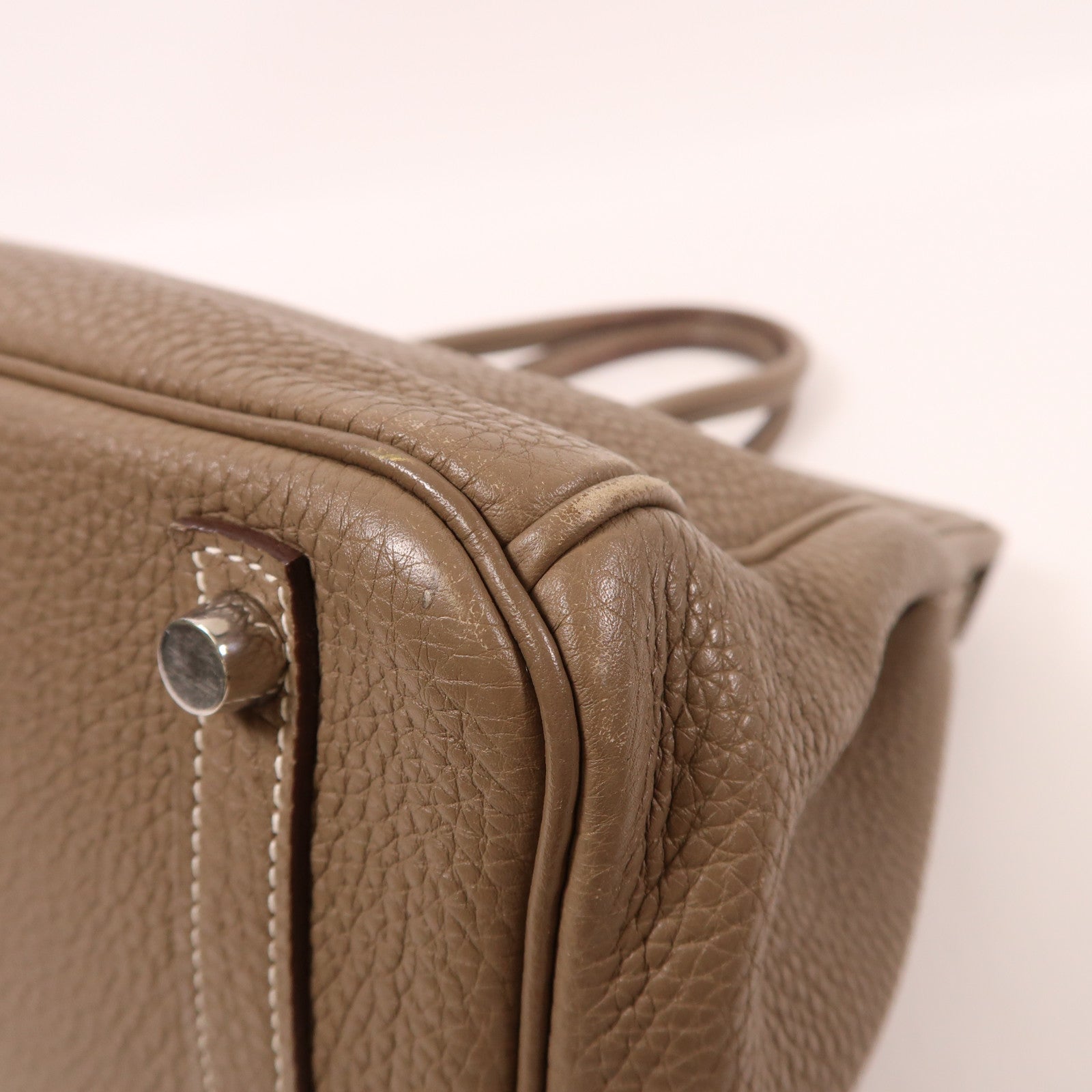 HERMES Togo皮革Birkin 30銀扣手挽袋Etoupe大象灰色