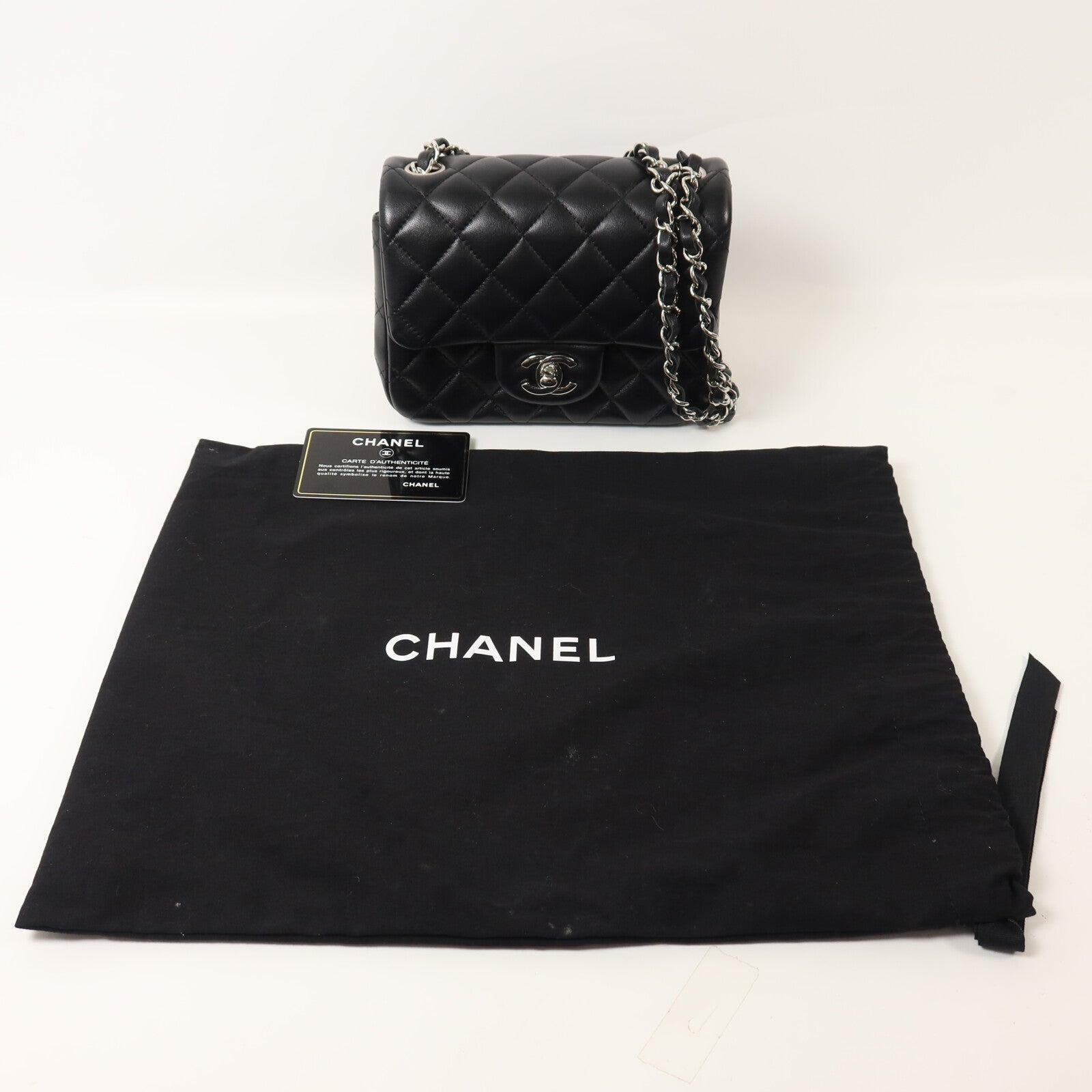 CHANEL 羊皮皮革Mini Classic 17鏈帶肩背袋