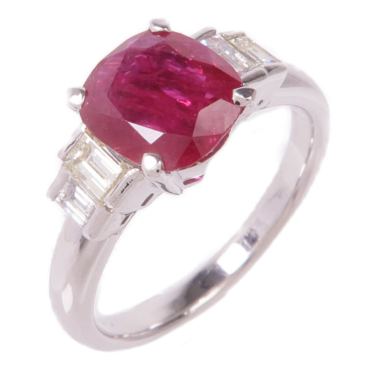 JEWELRY PT900鉑金Ruby Diamond Ring紅寶石/鑽石戒指US#6