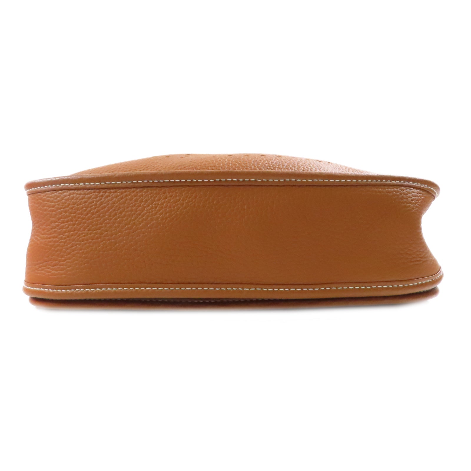 HERMES Clemence皮革Evelyne PM金扣肩背袋棕色