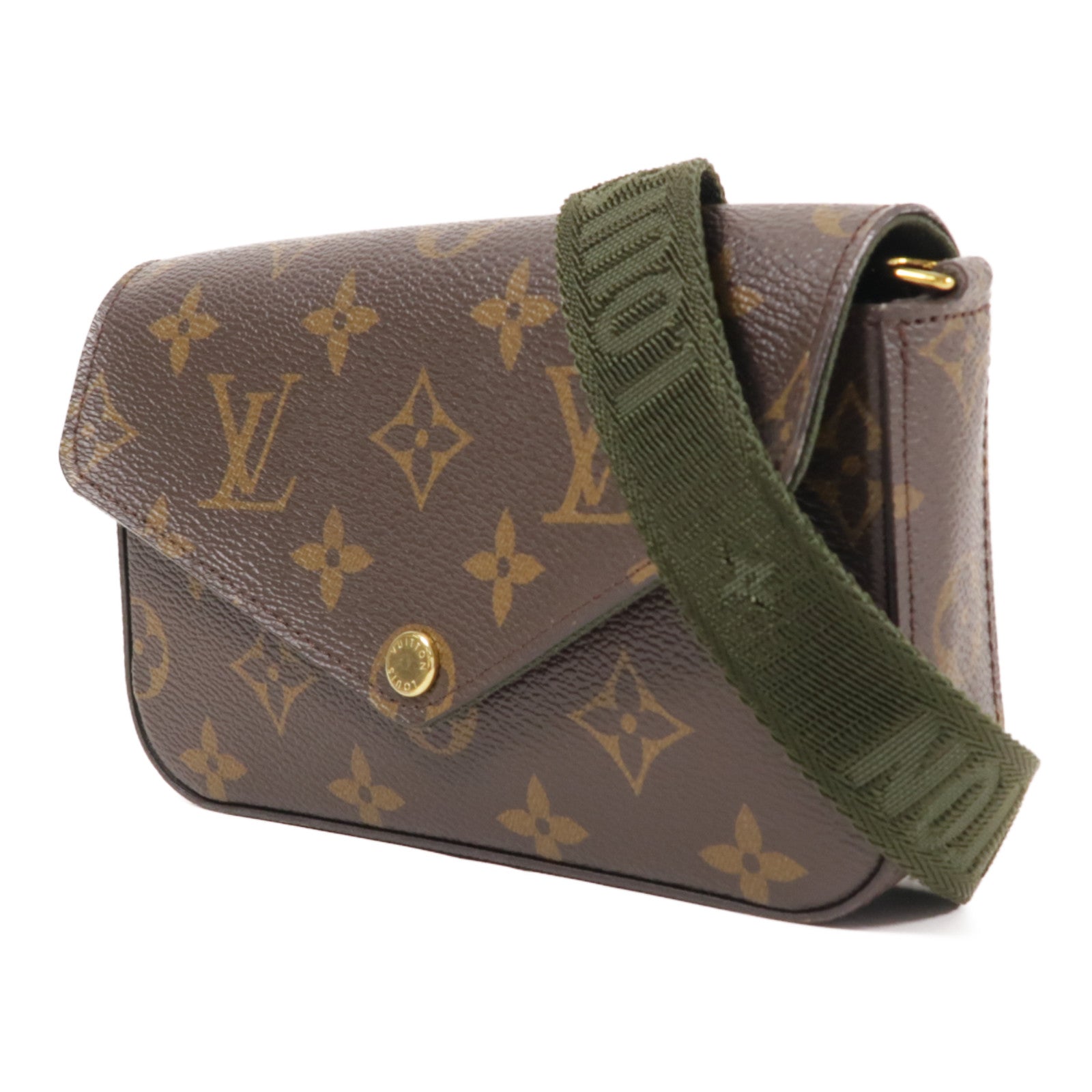 LOUIS VUITTON LV GHW Felicie Strap & Go Shoulder Bag M80091 Monogram Brown