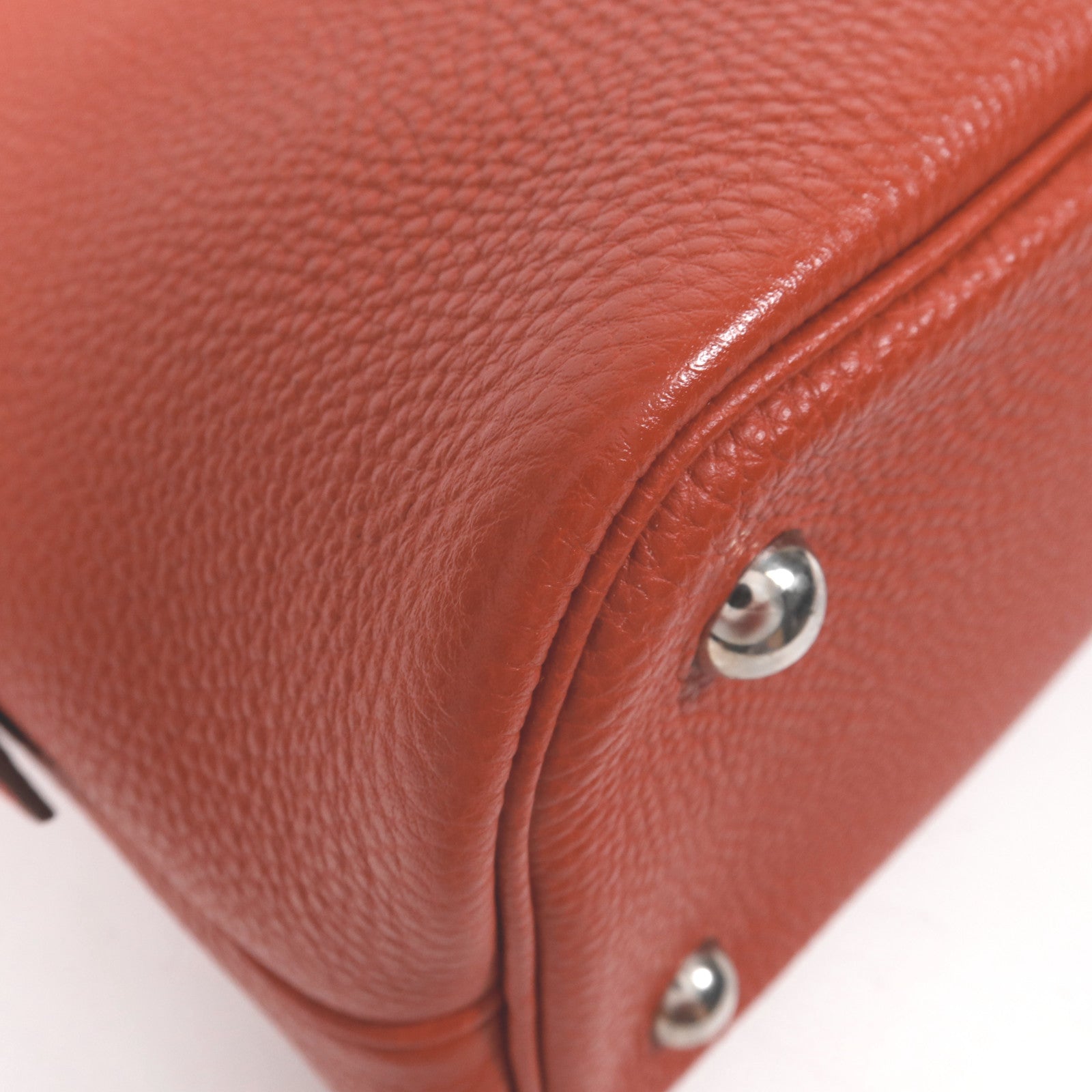 HERMES Togo皮革Bolide 1923 30銀扣手挽袋Rouge Garance