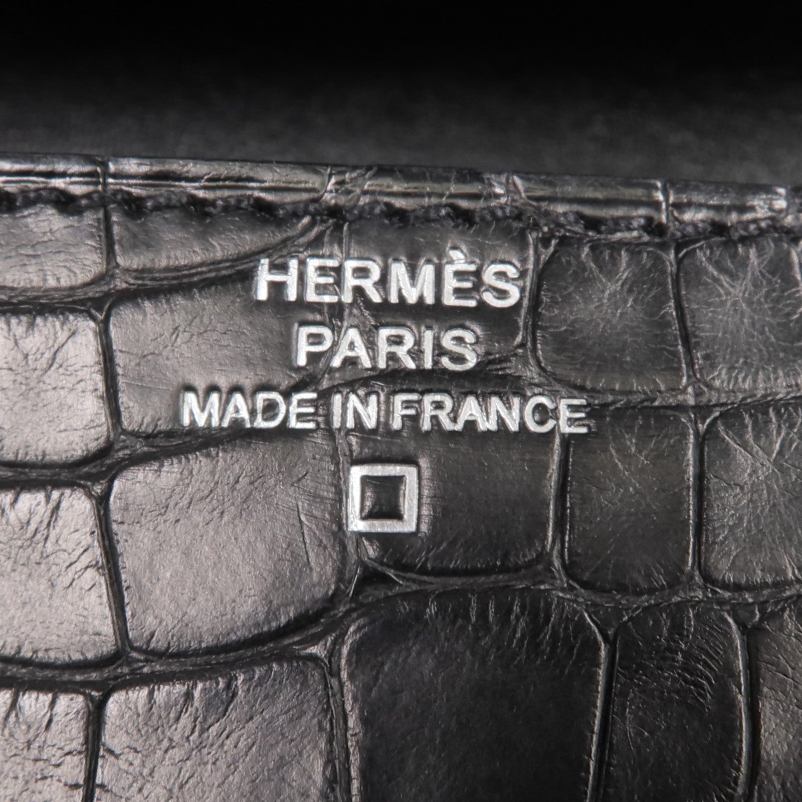 HERMES 【激減優惠】Alligator皮革Constance Long Wallet銀扣長錢包Noir