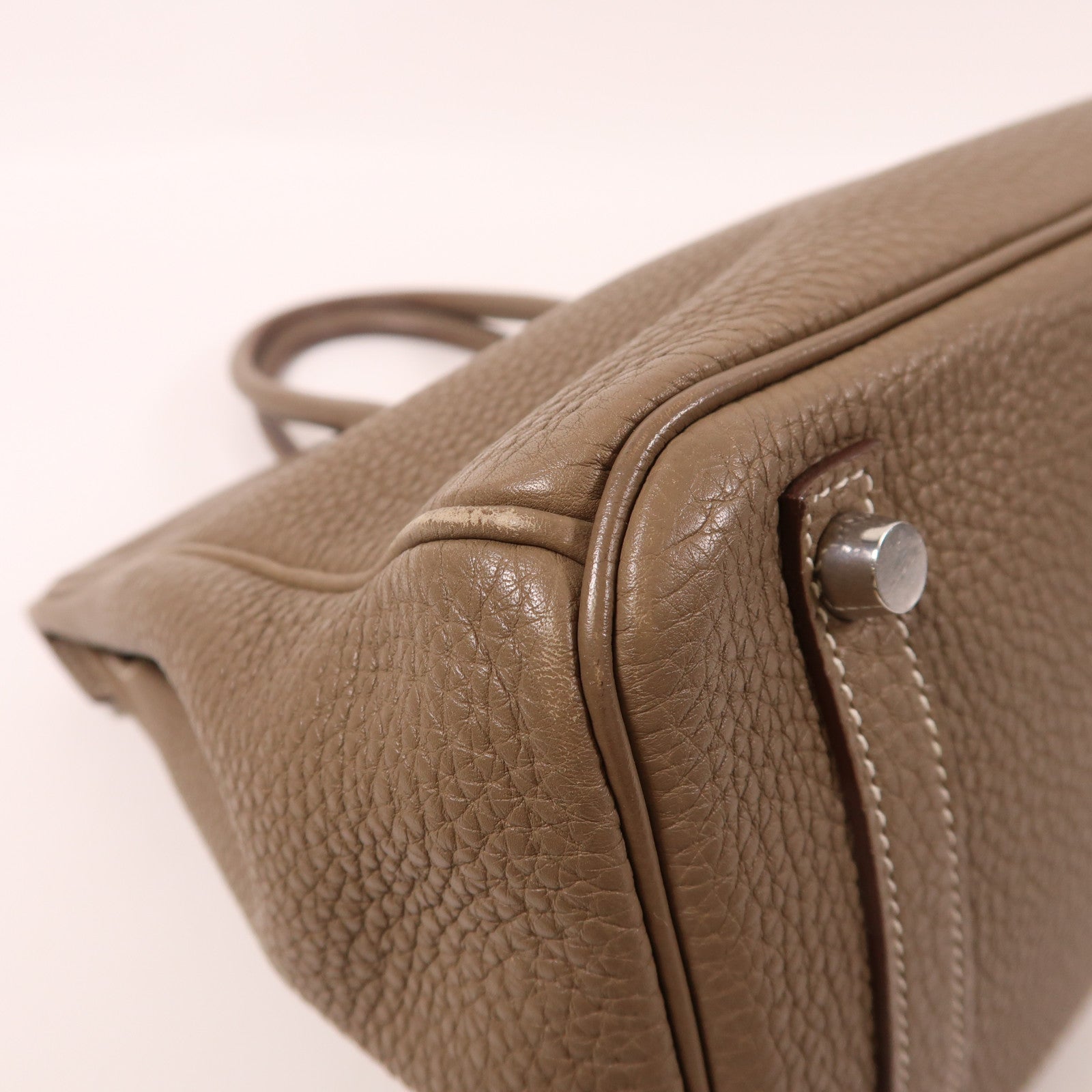 HERMES Togo皮革Birkin 30銀扣手挽袋Etoupe大象灰色
