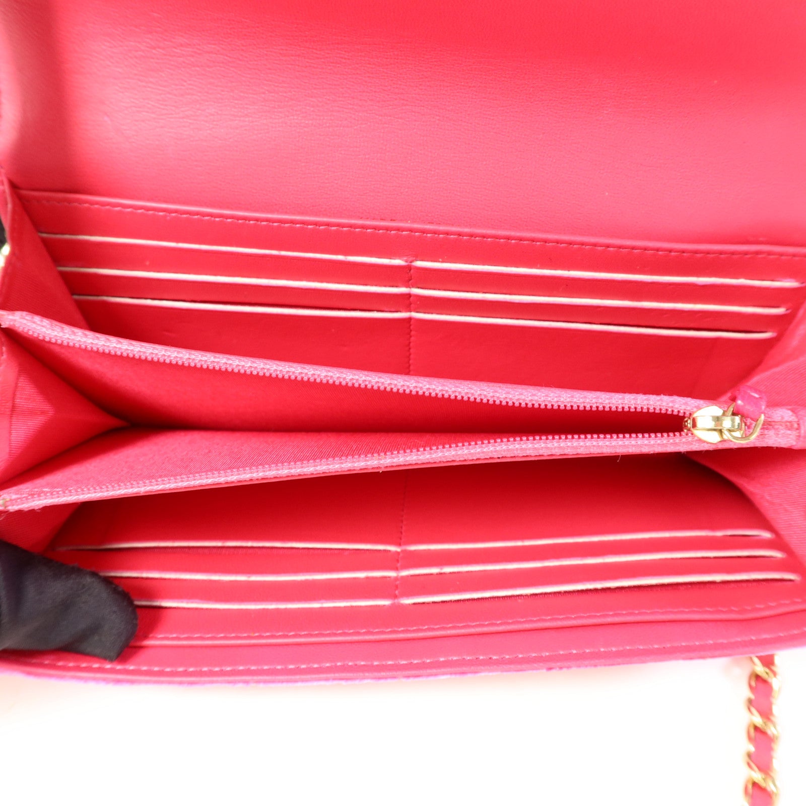 CHANEL 天鵝絨Boy WOC Wallet On Chain銀扣肩背袋