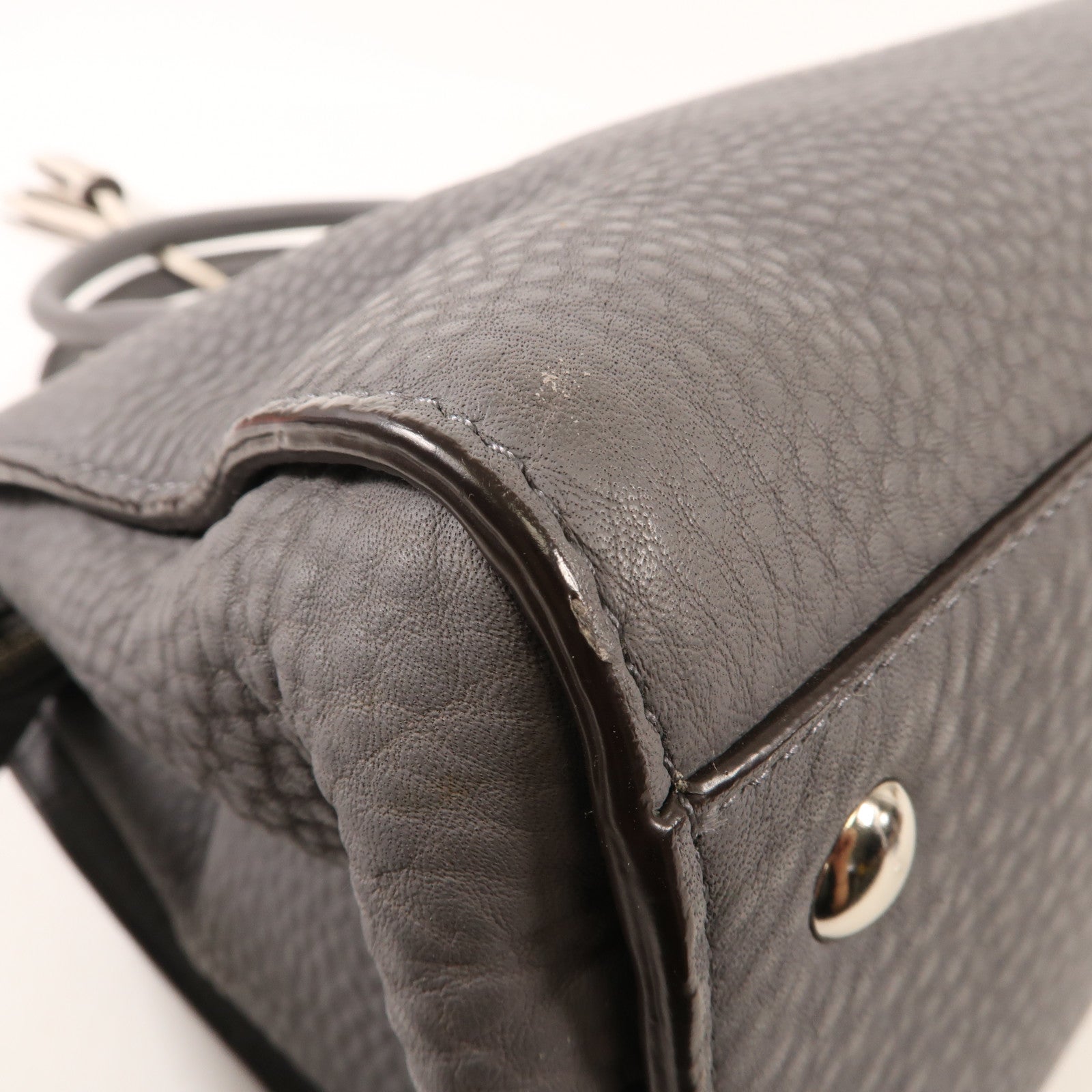 COACH 牛皮皮革Shoulder Bag銀扣肩背袋