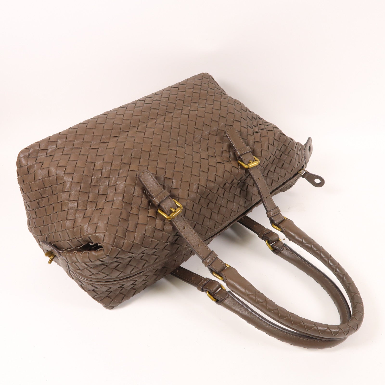 BOTTEGA VENETA 羊皮皮革Shoulder Bag肩背袋棕色