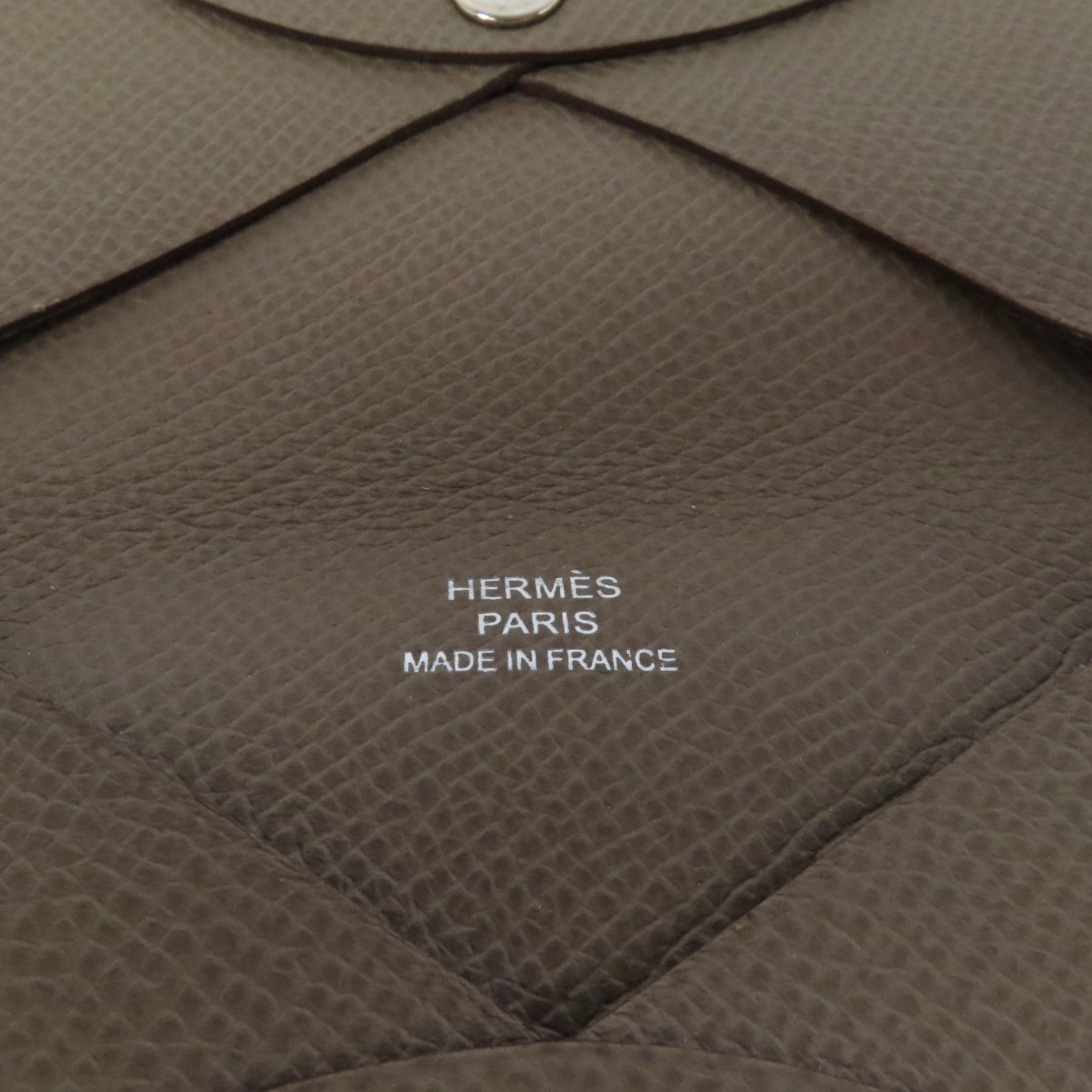 HERMES Epsom皮革Calvi Card Case銀扣卡套