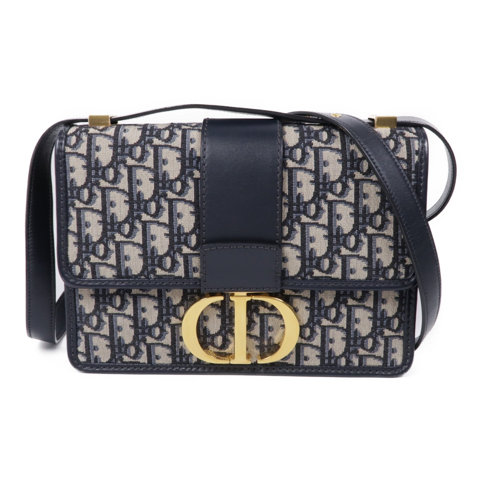 Dior 帆布30 Montaigne金扣肩背袋