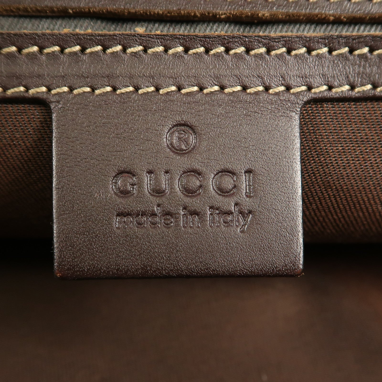 GUCCI 塗層帆布Shoulder Bag金扣肩背袋